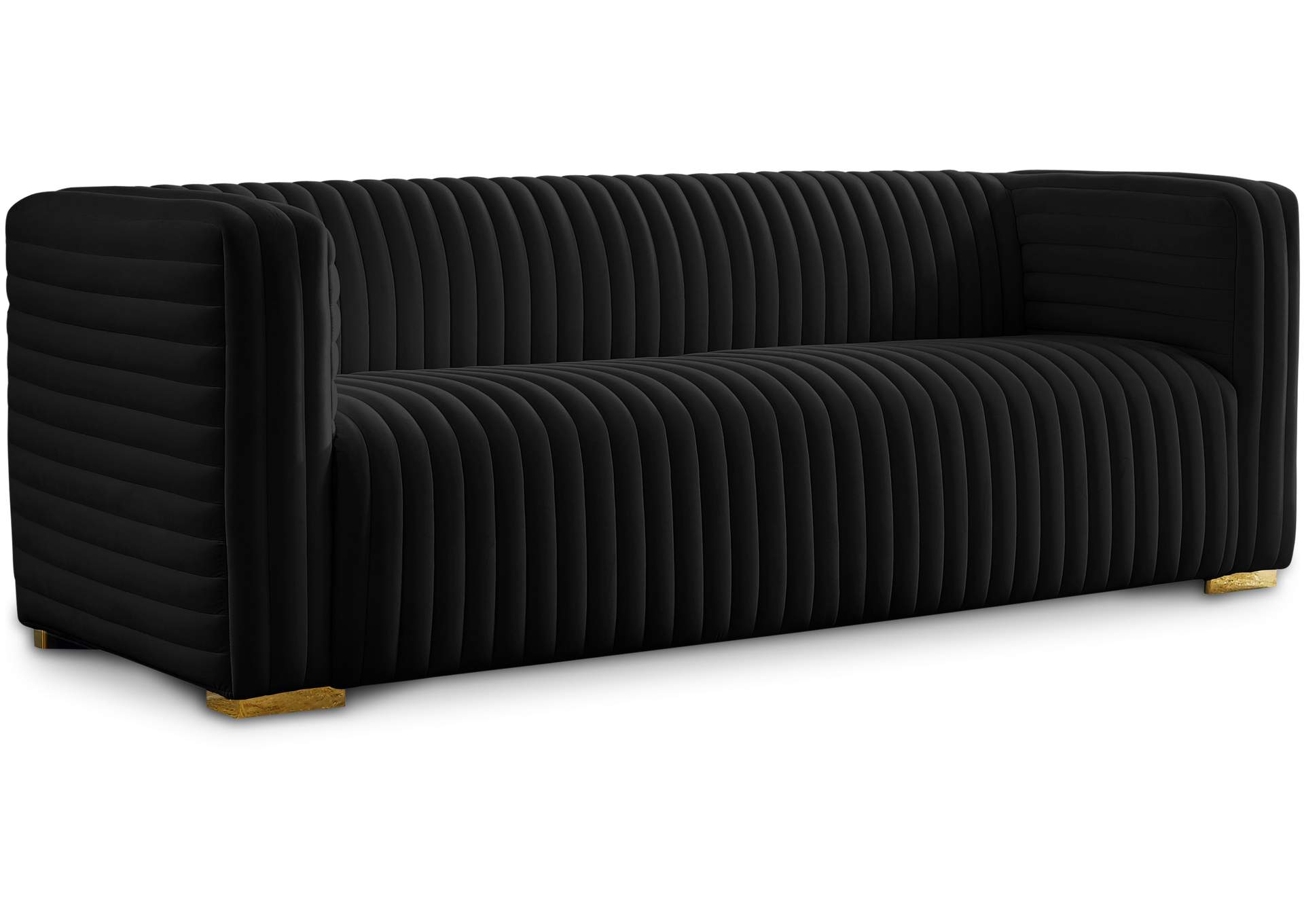 Ravish Black Velvet Sofa,Meridian Furniture