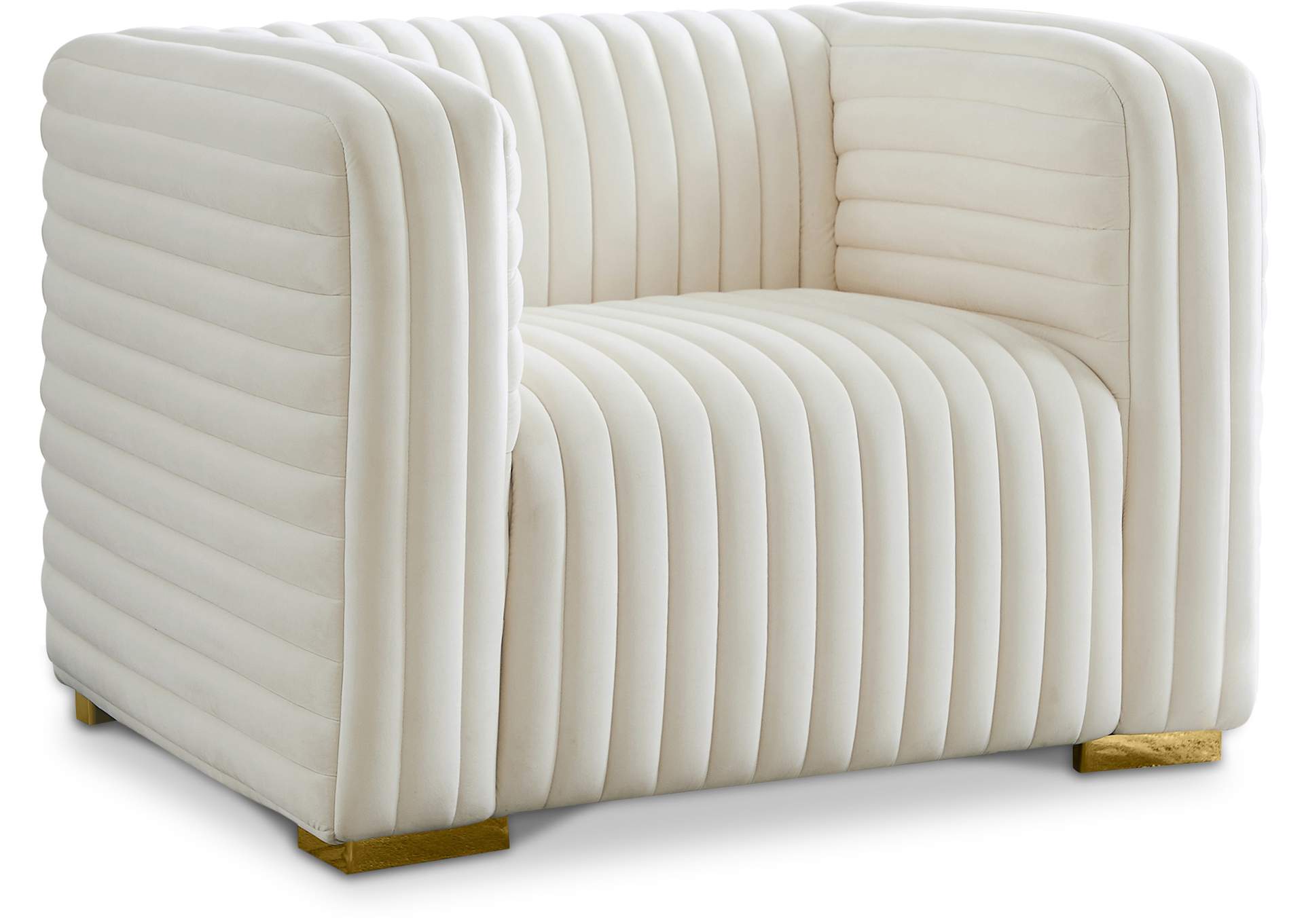 Ravish Cream Velvet Chair,Meridian Furniture