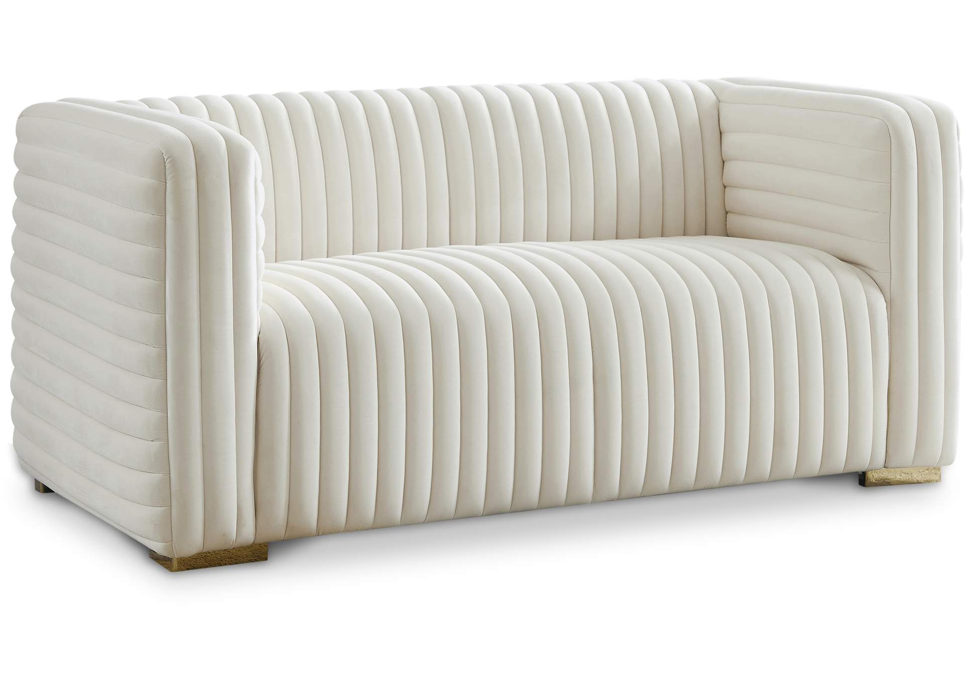 Ravish Cream Velvet Loveseat,Meridian Furniture