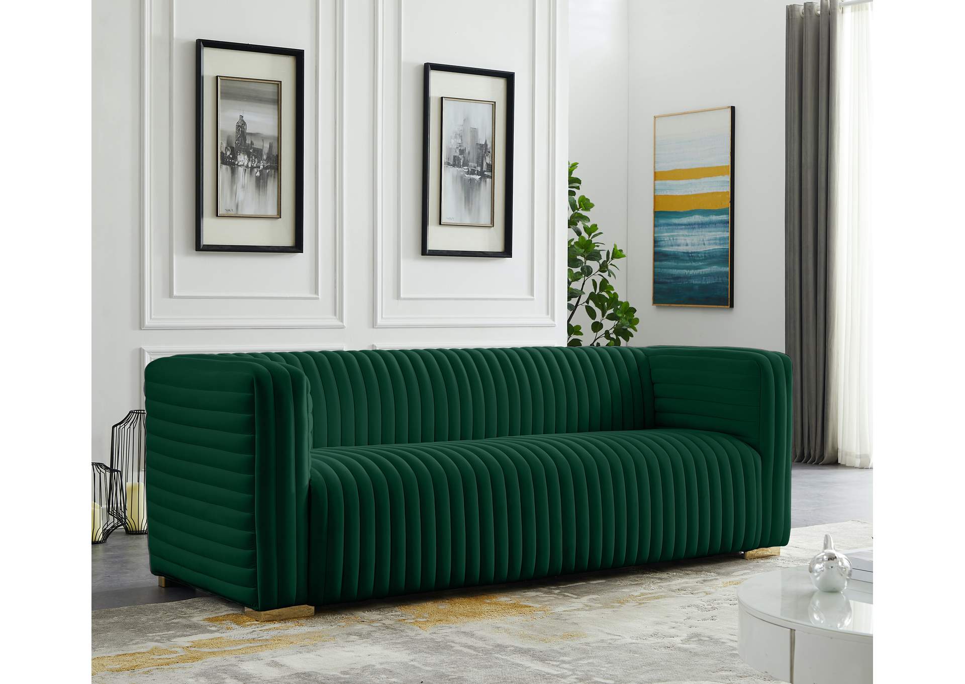 Ravish Green Velvet Sofa,Meridian Furniture