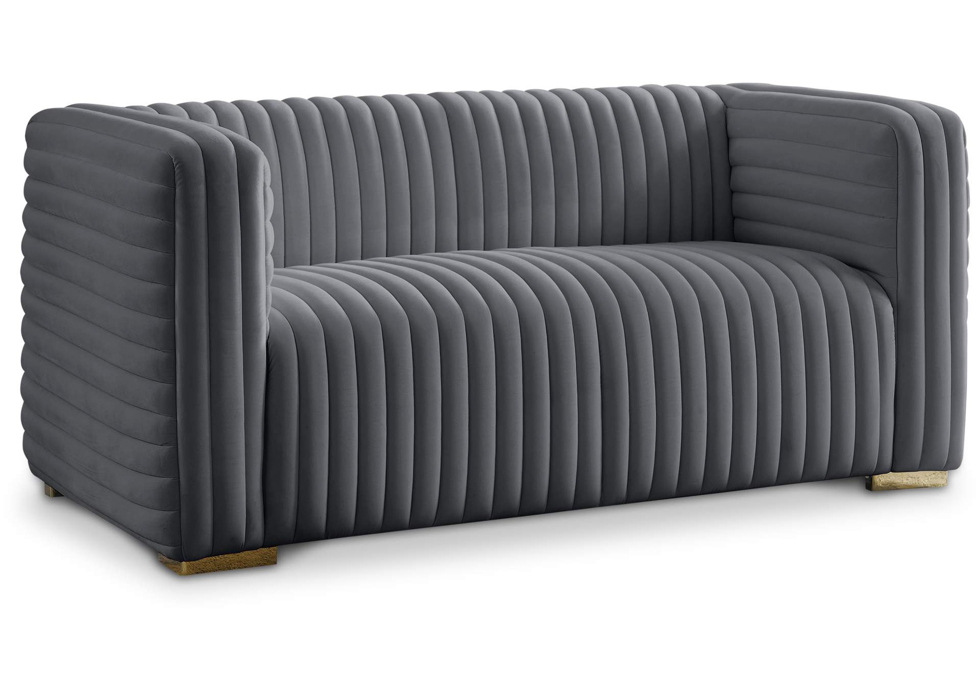 Ravish Grey Velvet Loveseat,Meridian Furniture