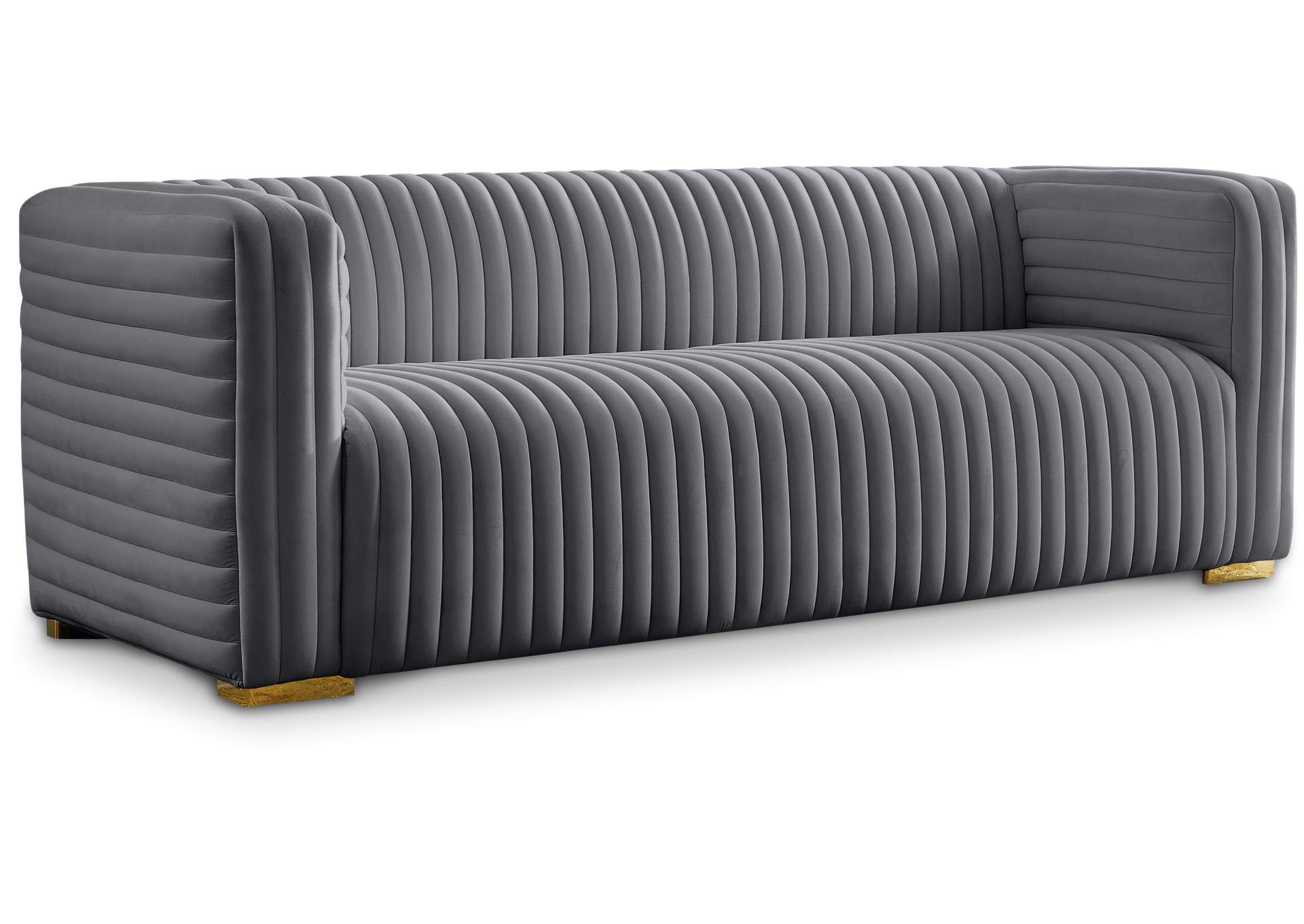 Ravish Grey Velvet Sofa,Meridian Furniture