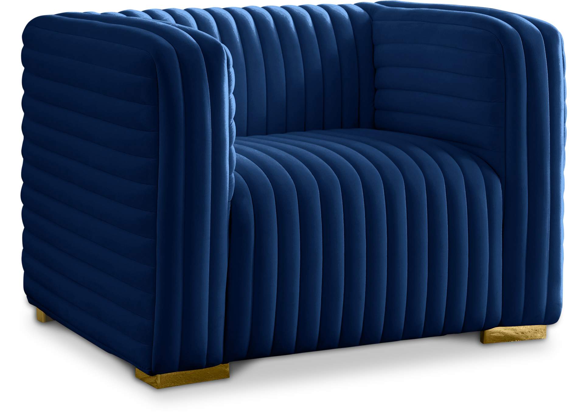 Ravish Navy Velvet Chair,Meridian Furniture