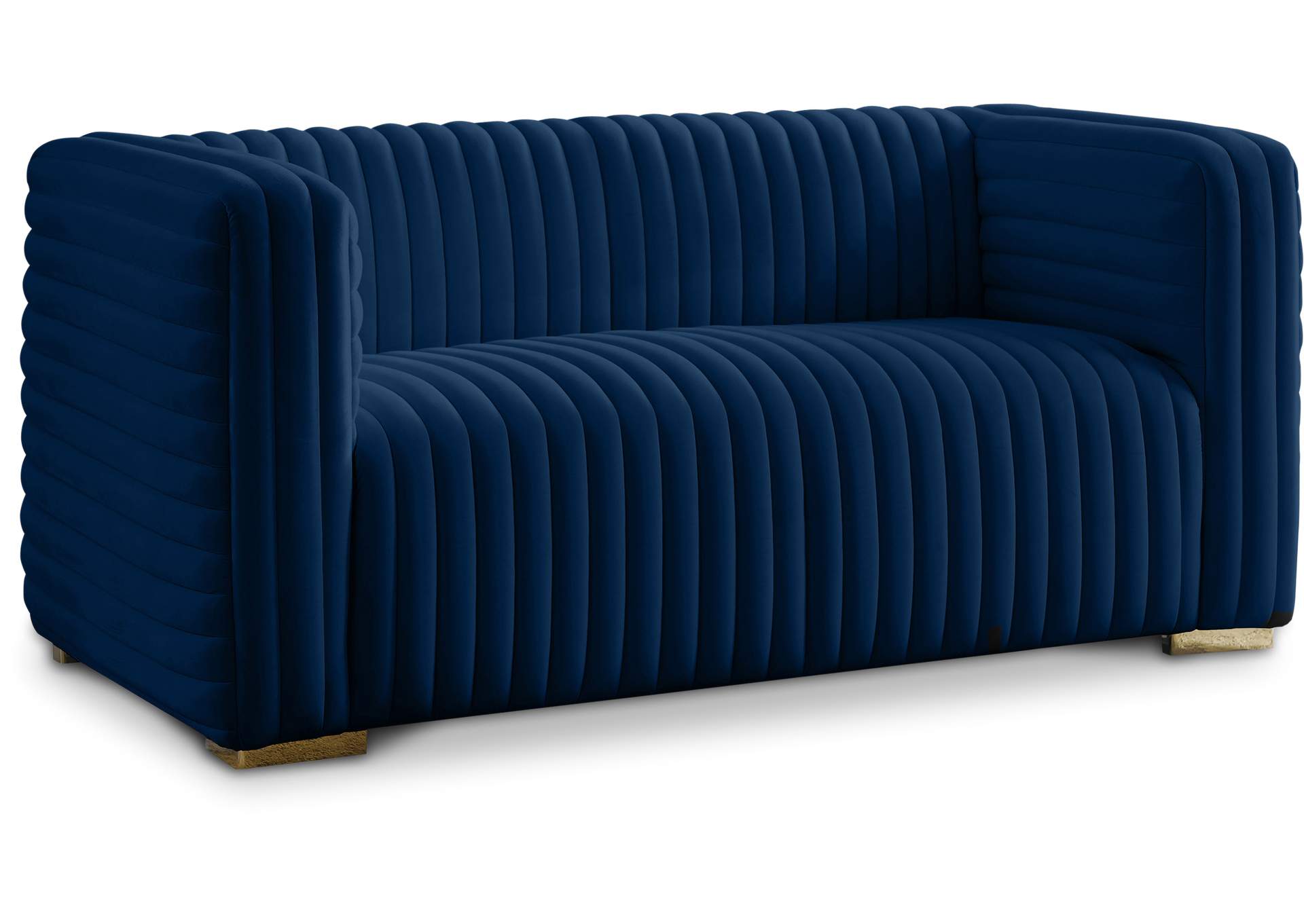 Ravish Navy Velvet Loveseat,Meridian Furniture