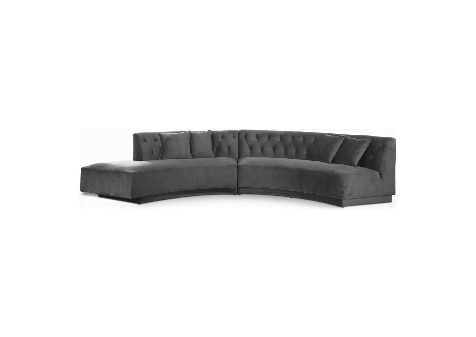 Kenzi Grey Velvet 2 Piece Sectional,Meridian Furniture