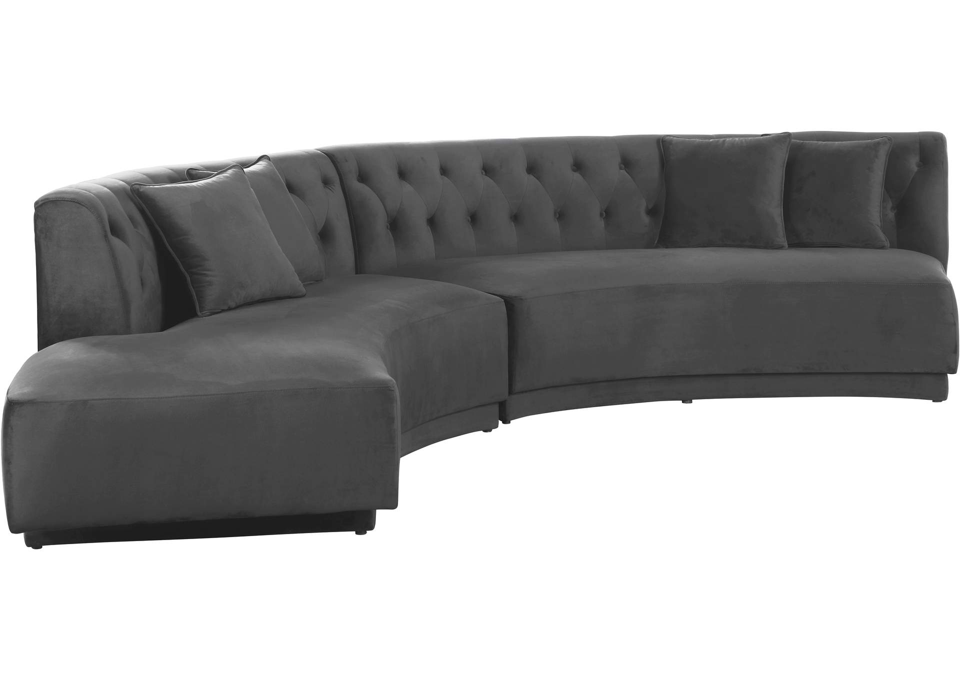 Kenzi Grey Velvet 2 Piece Sectional,Meridian Furniture