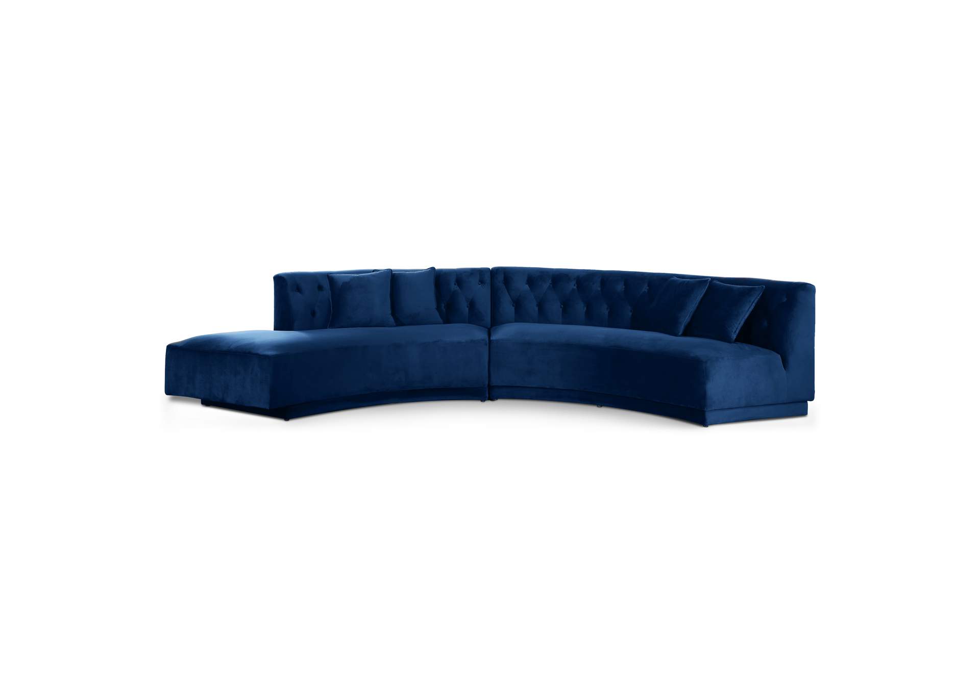 Kenzi Navy Velvet 2 Piece Sectional,Meridian Furniture