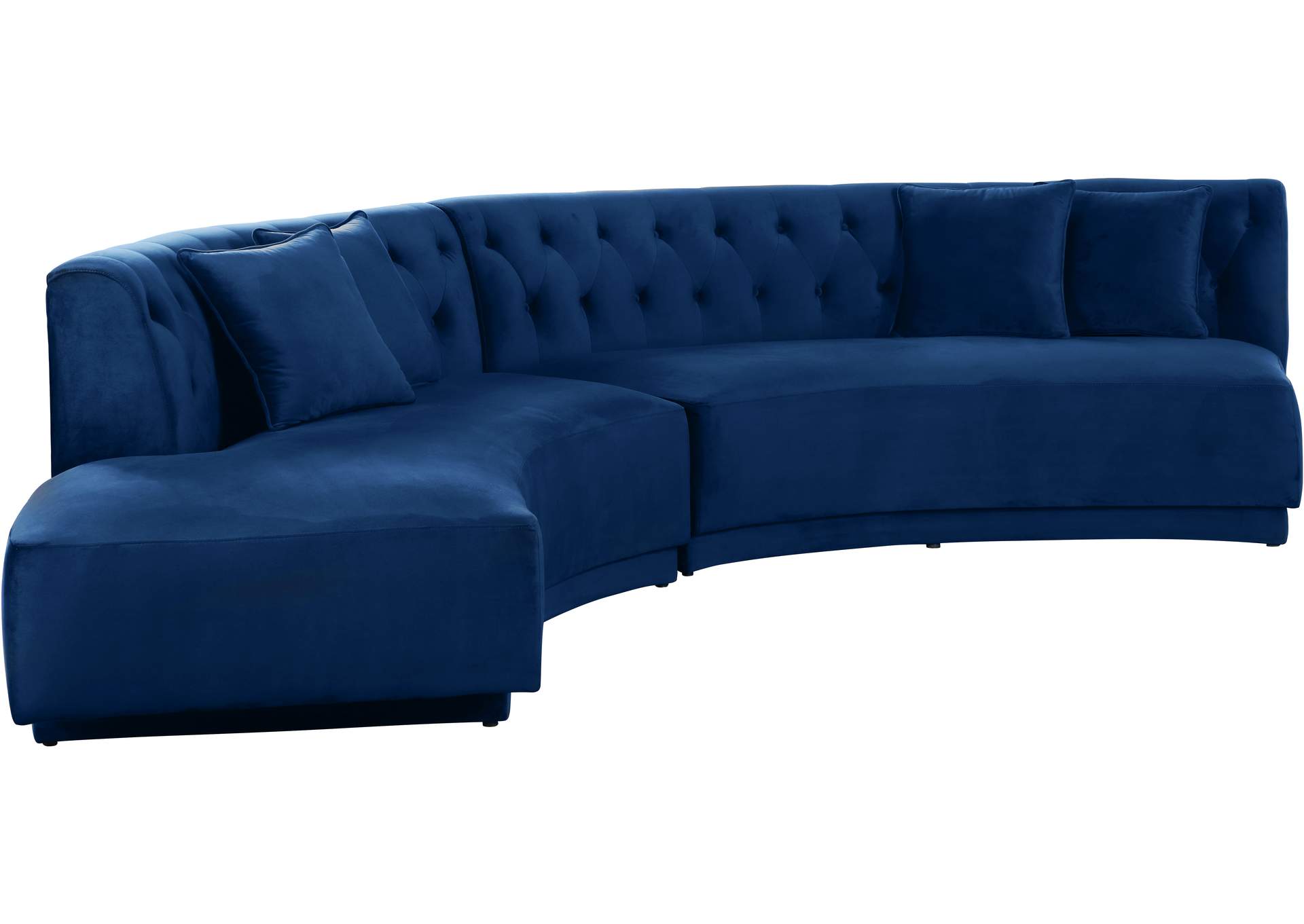 Kenzi Navy Velvet 2 Piece Sectional,Meridian Furniture