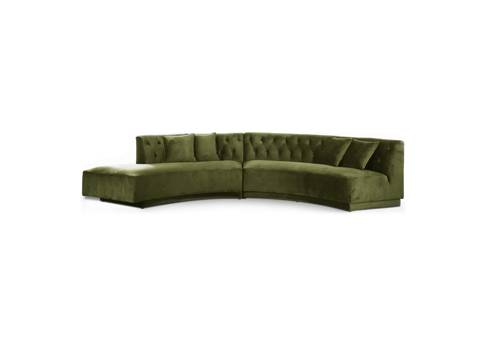 Kenzi Olive Velvet 2 Piece Sectional,Meridian Furniture