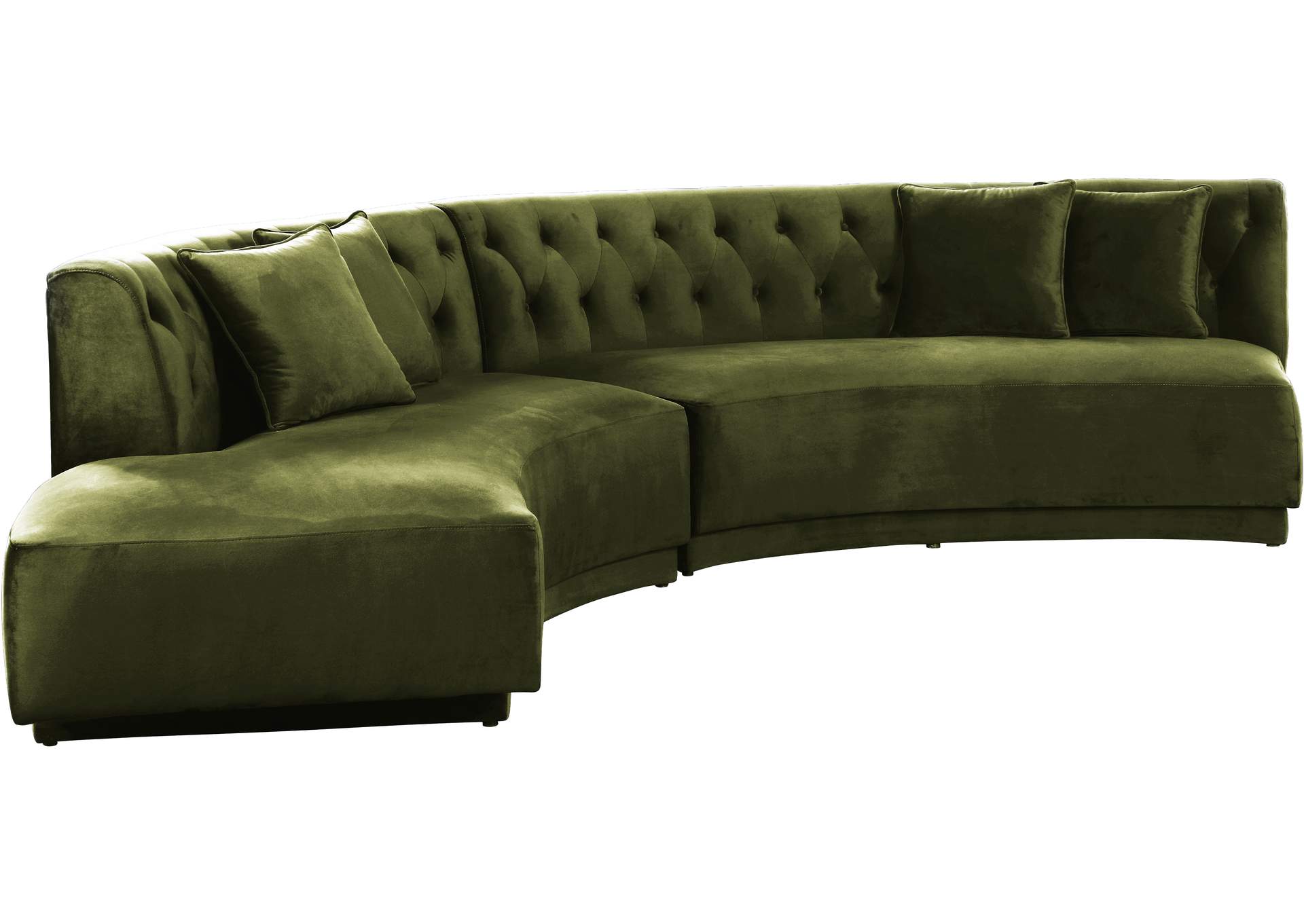 Kenzi Olive Velvet 2 Piece Sectional,Meridian Furniture