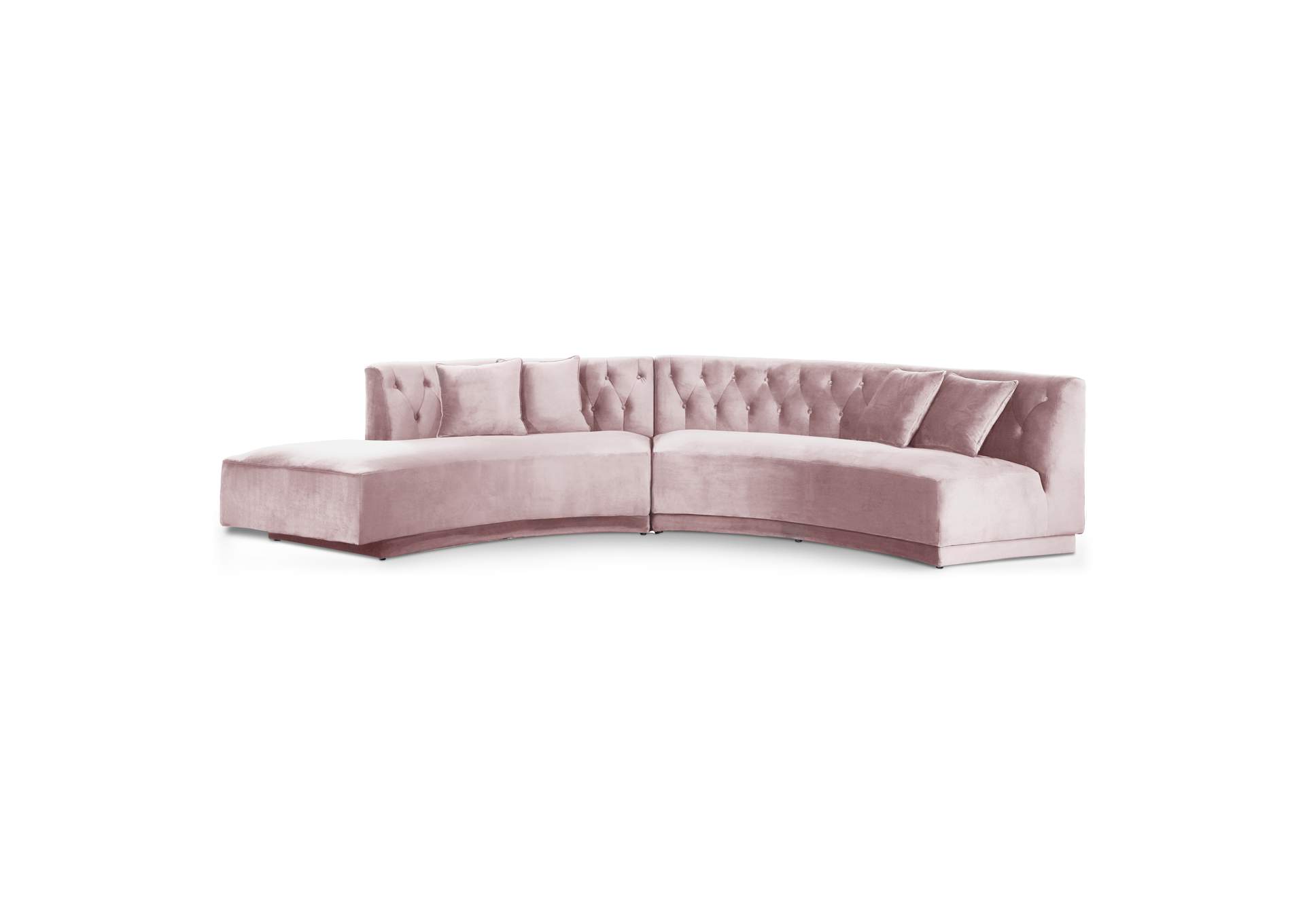 Kenzi Pink Velvet 2 Piece Sectional,Meridian Furniture