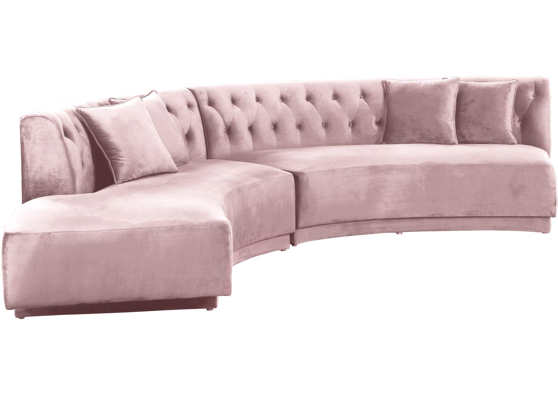 Kenzi Pink Velvet 2 Piece Sectional,Meridian Furniture