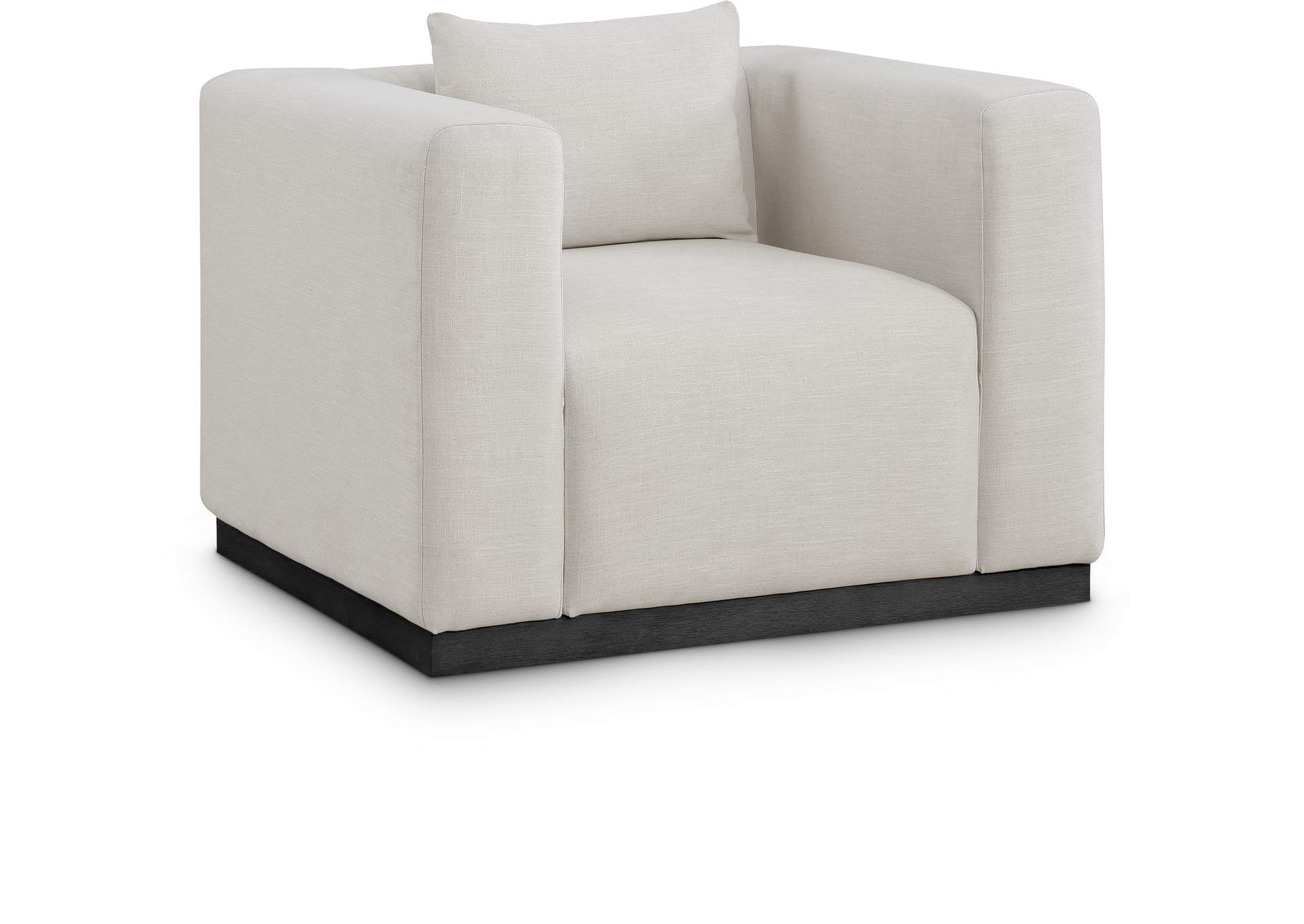 Alfie Beige Linen Textured Fabic Chair,Meridian Furniture