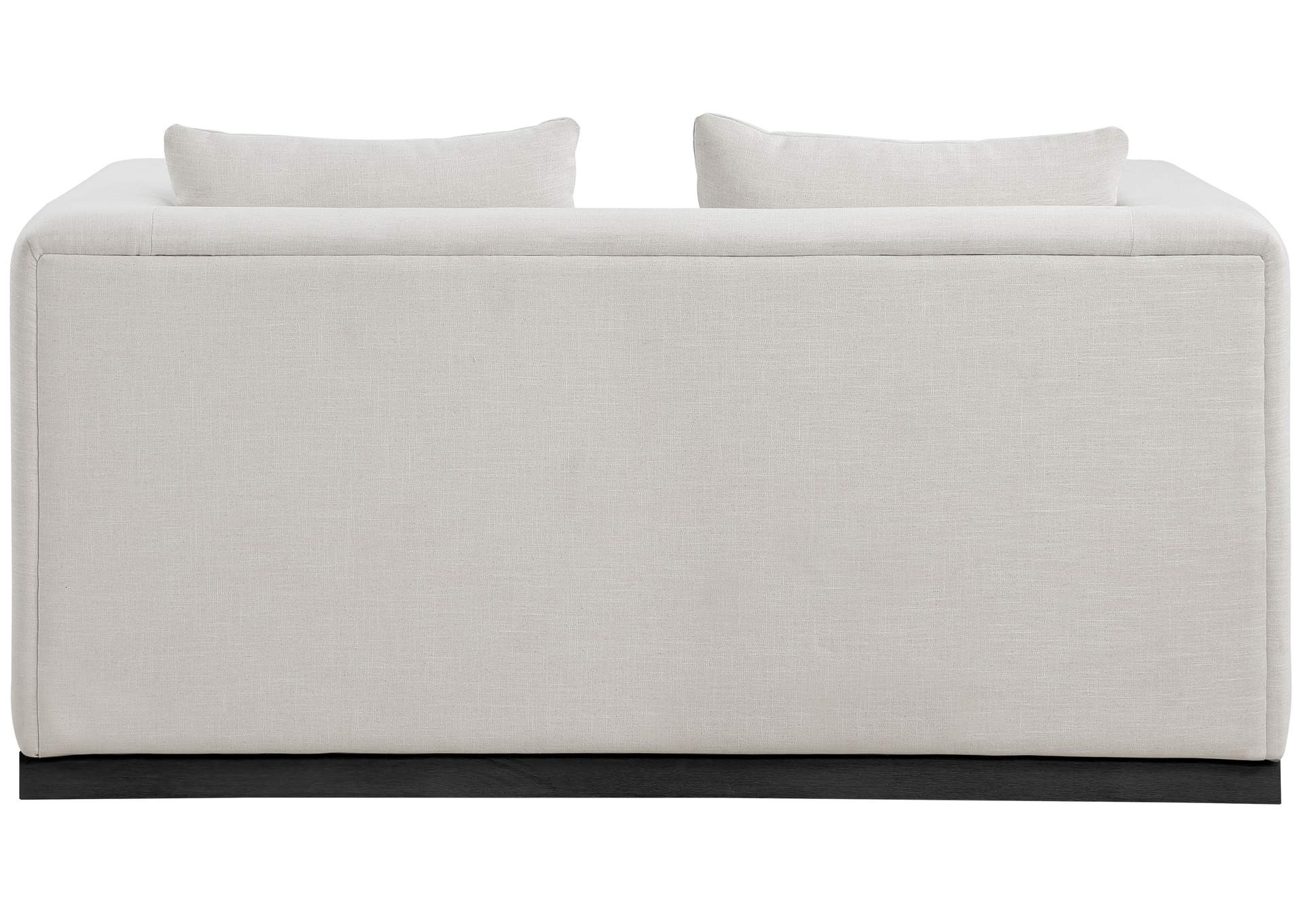 Alfie Beige Linen Textured Fabic Loveseat,Meridian Furniture