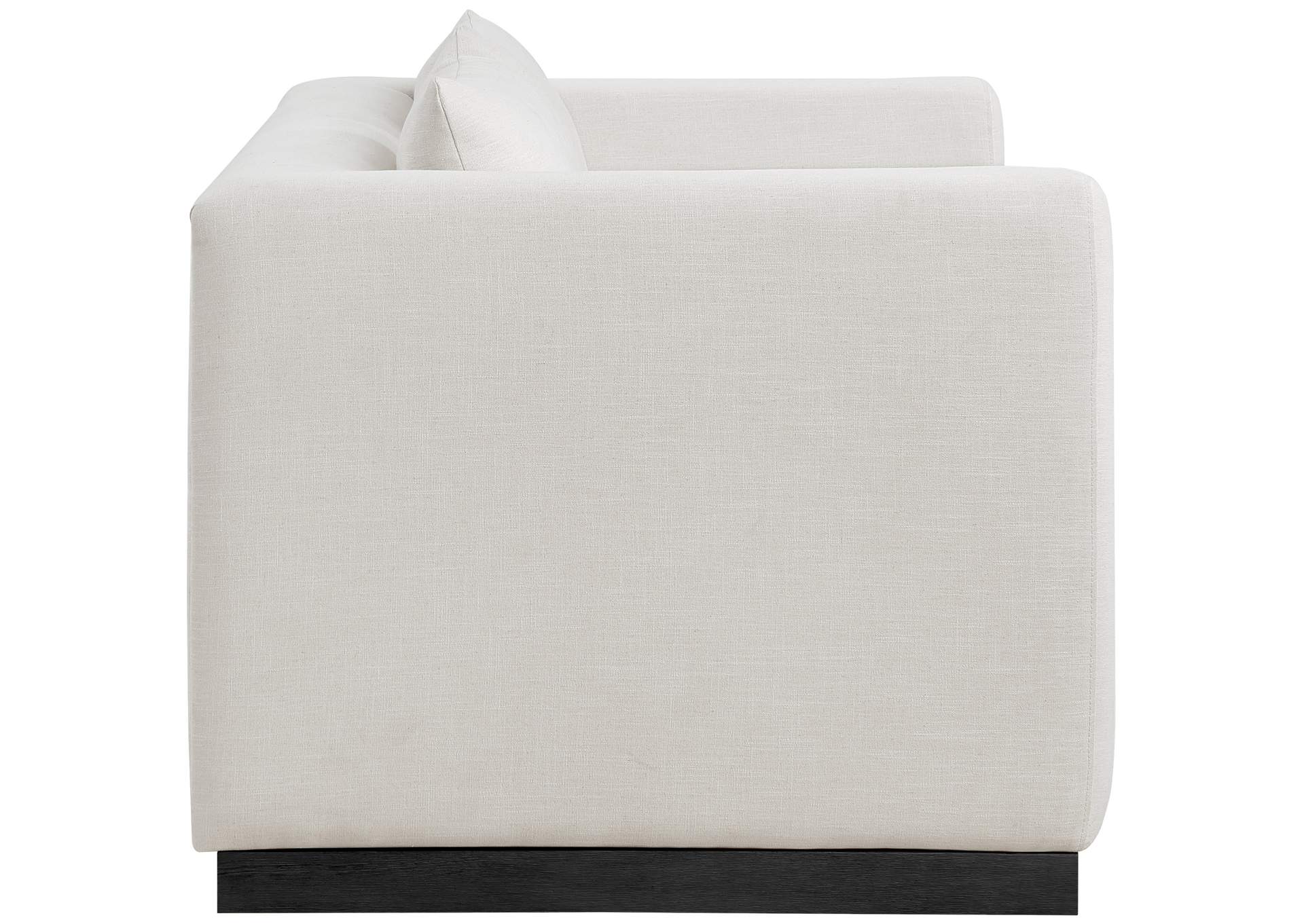 Alfie Beige Linen Textured Fabic Loveseat,Meridian Furniture