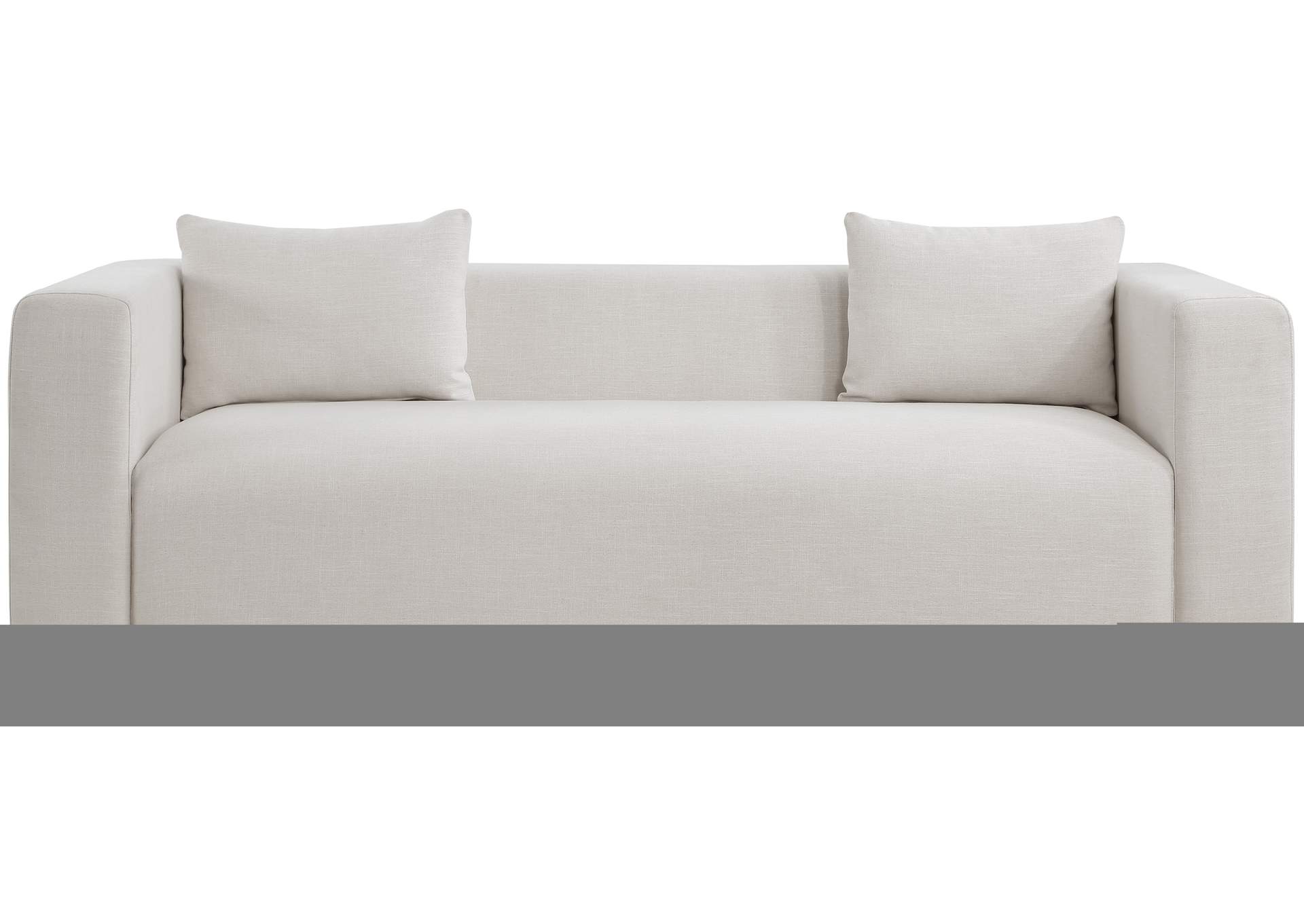 Alfie Beige Linen Textured Fabic Sofa,Meridian Furniture