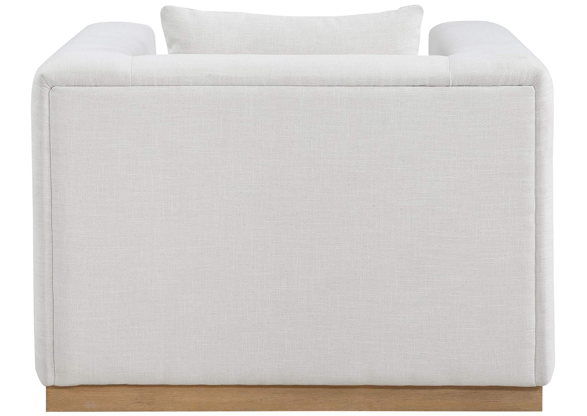 Alfie Cream Linen Textured Fabic Chair,Meridian Furniture