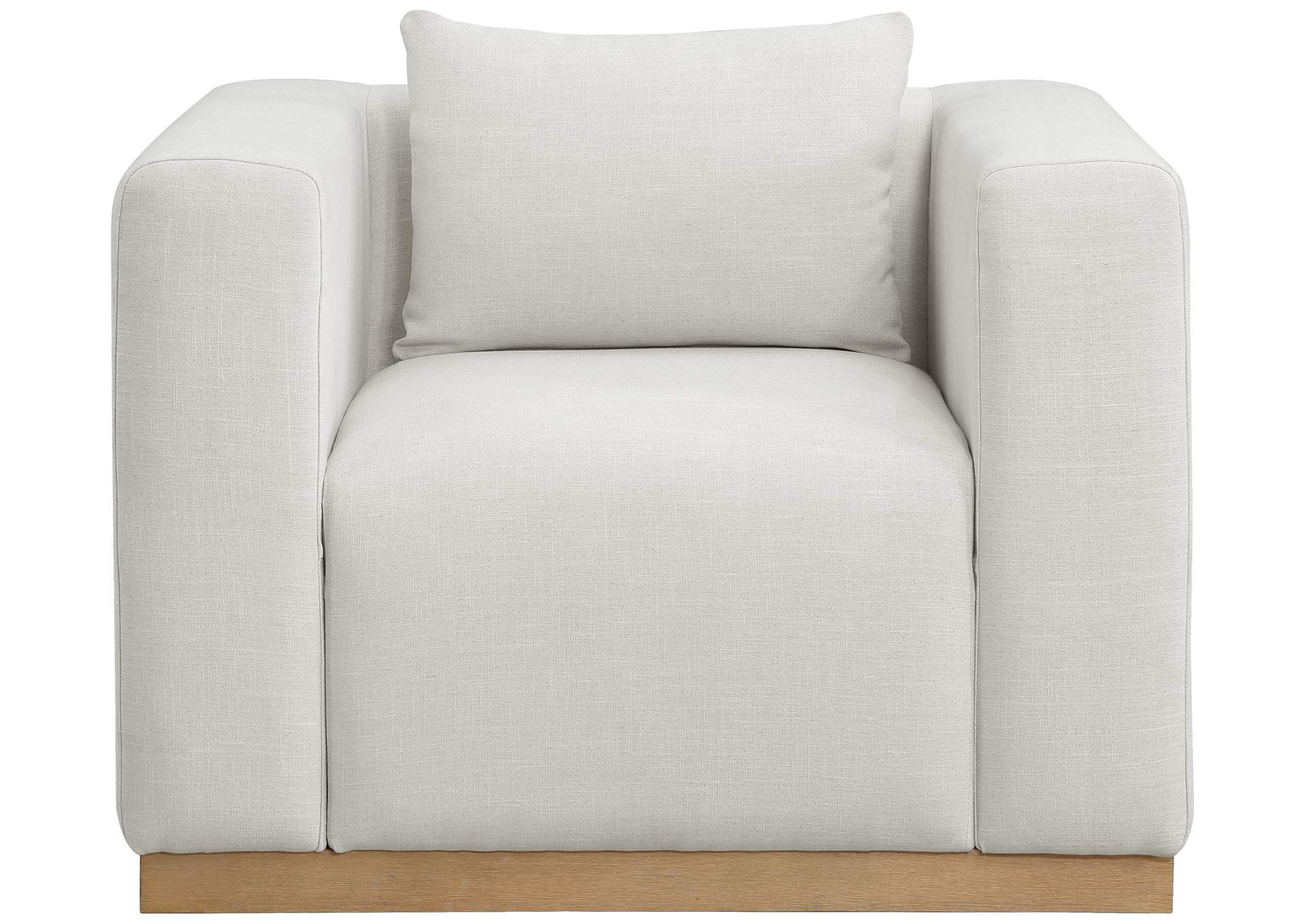 Alfie Cream Linen Textured Fabic Chair,Meridian Furniture