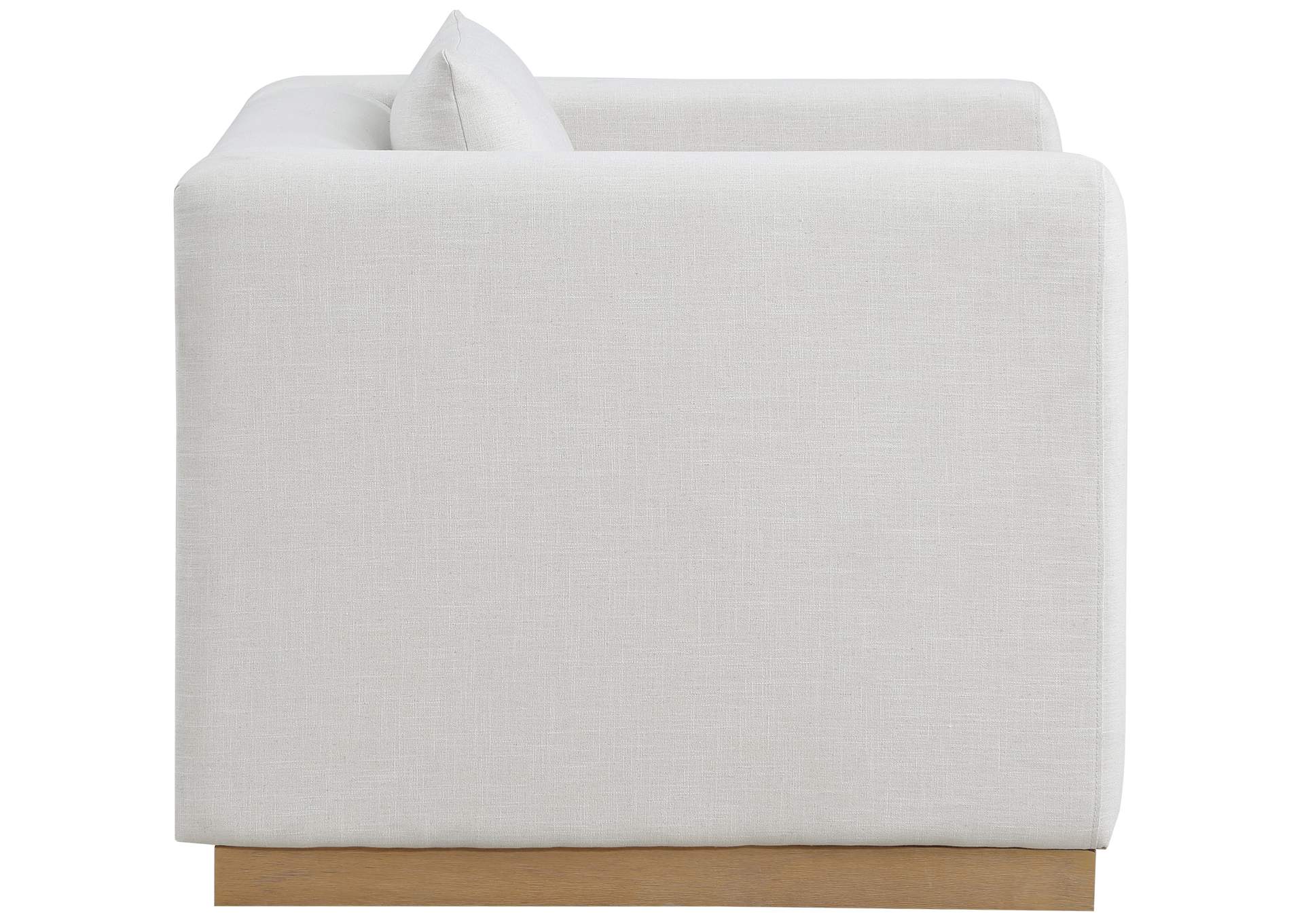 Alfie Cream Linen Textured Fabic Chair,Meridian Furniture