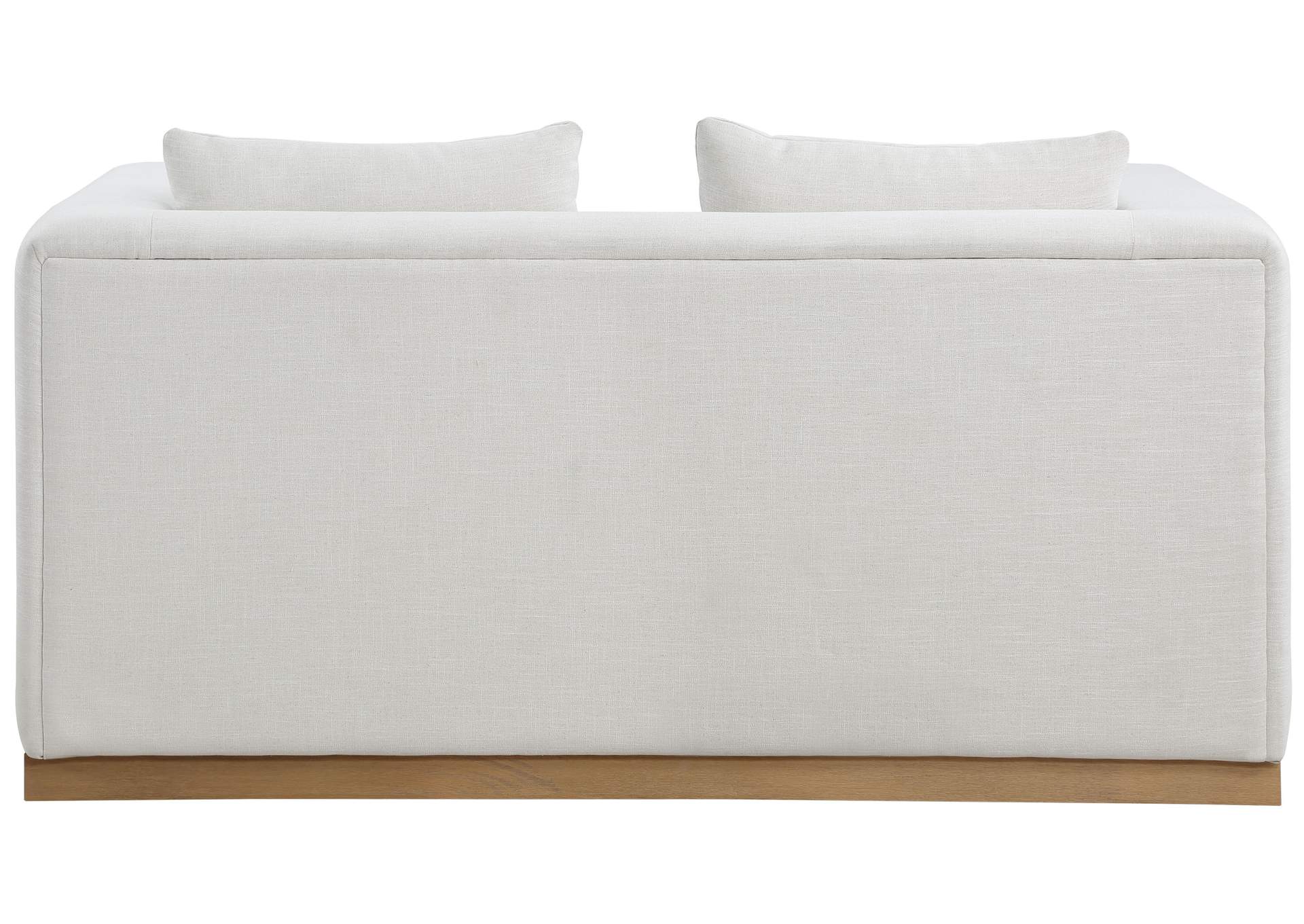 Alfie Cream Linen Textured Fabic Loveseat,Meridian Furniture