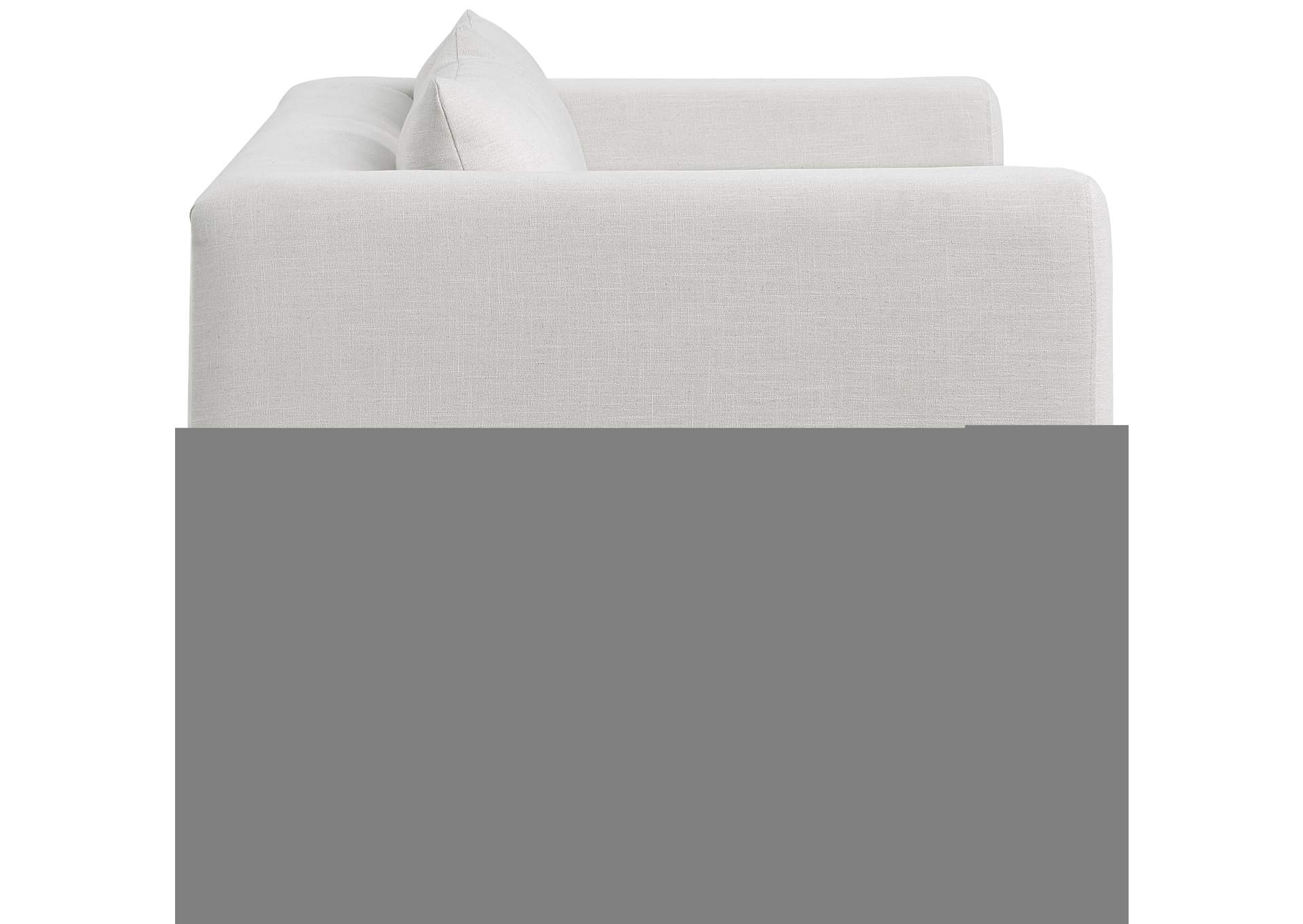 Alfie Cream Linen Textured Fabic Loveseat,Meridian Furniture