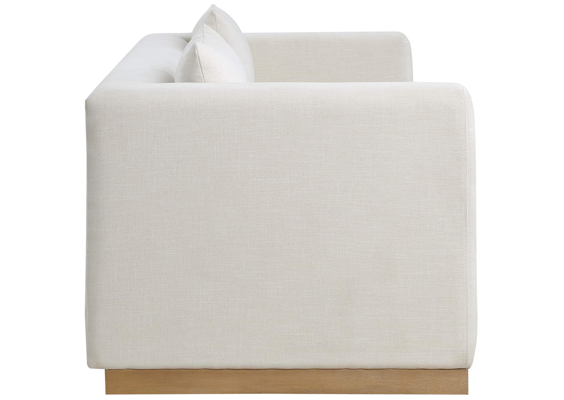 Alfie Cream Linen Textured Fabic Sofa,Meridian Furniture