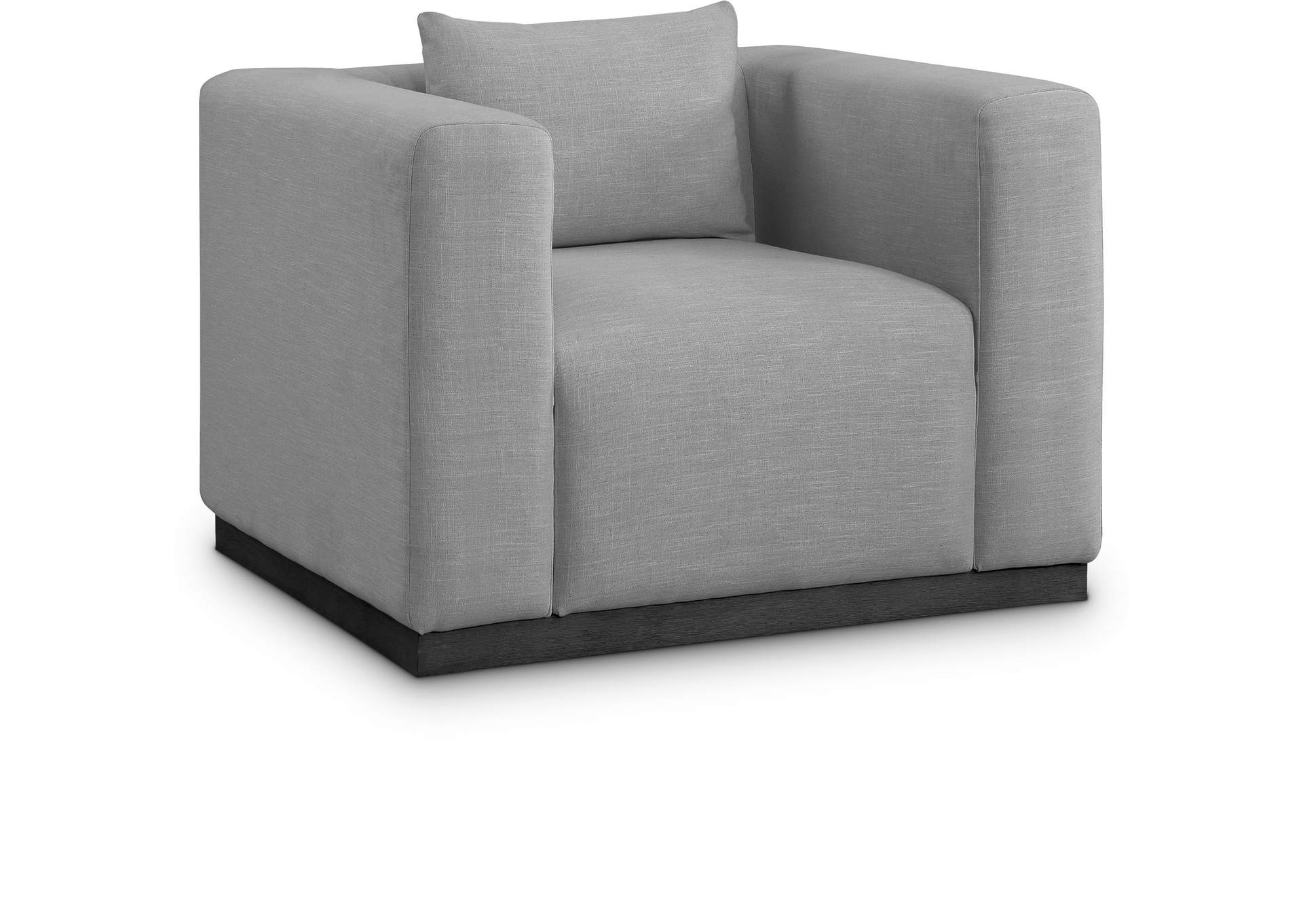 Alfie Grey Linen Textured Fabic Chair,Meridian Furniture