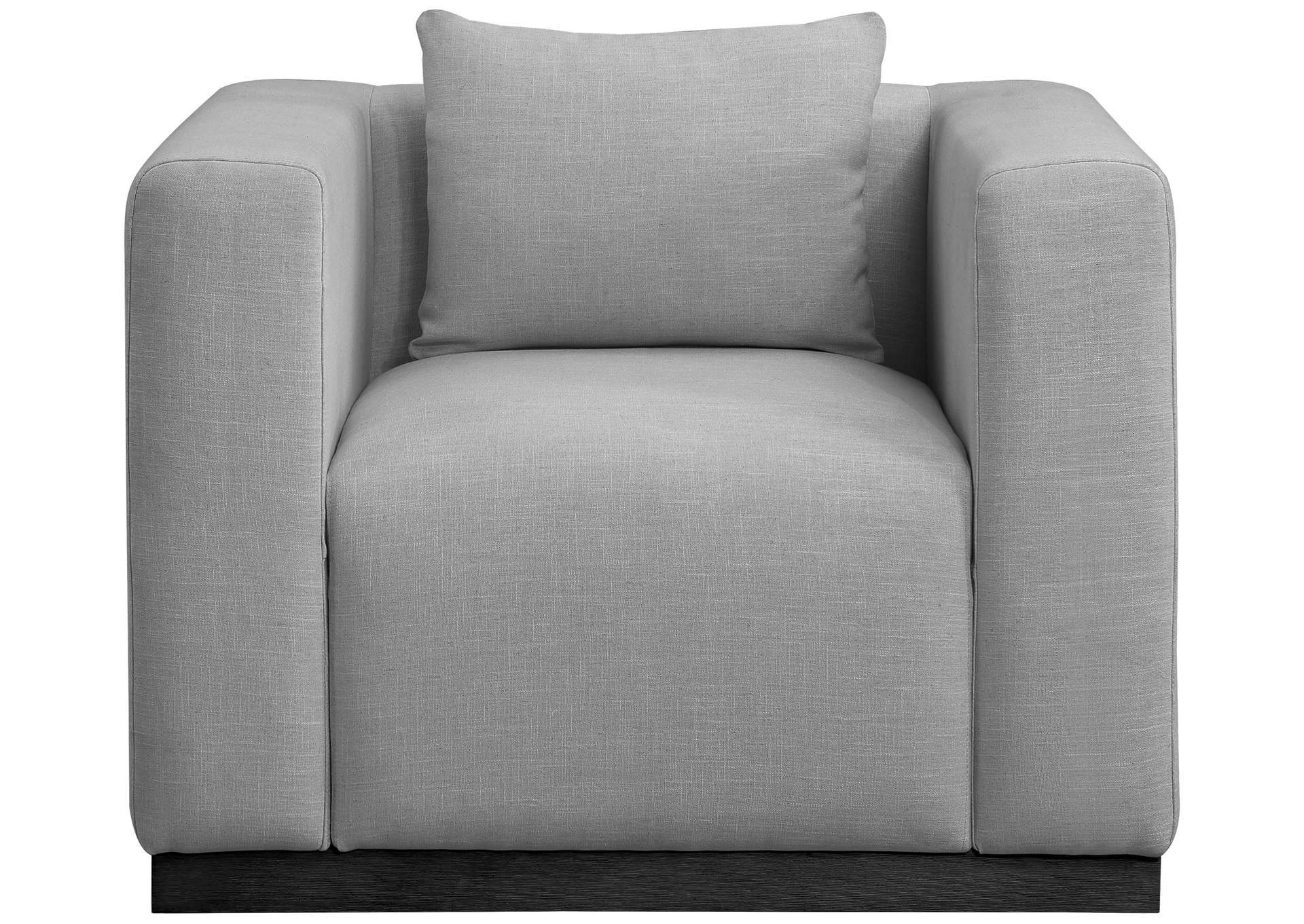 Alfie Grey Linen Textured Fabic Chair,Meridian Furniture