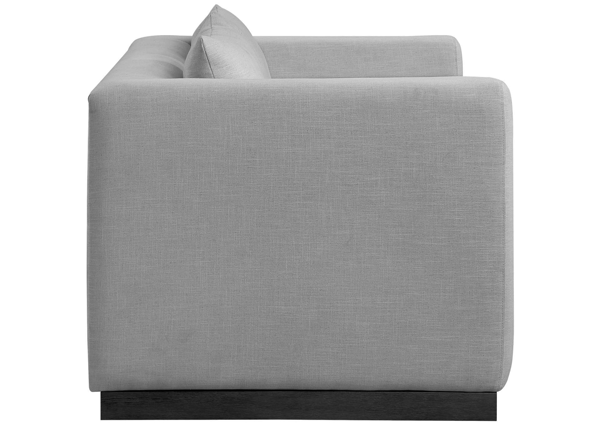 Alfie Grey Linen Textured Fabic Loveseat,Meridian Furniture