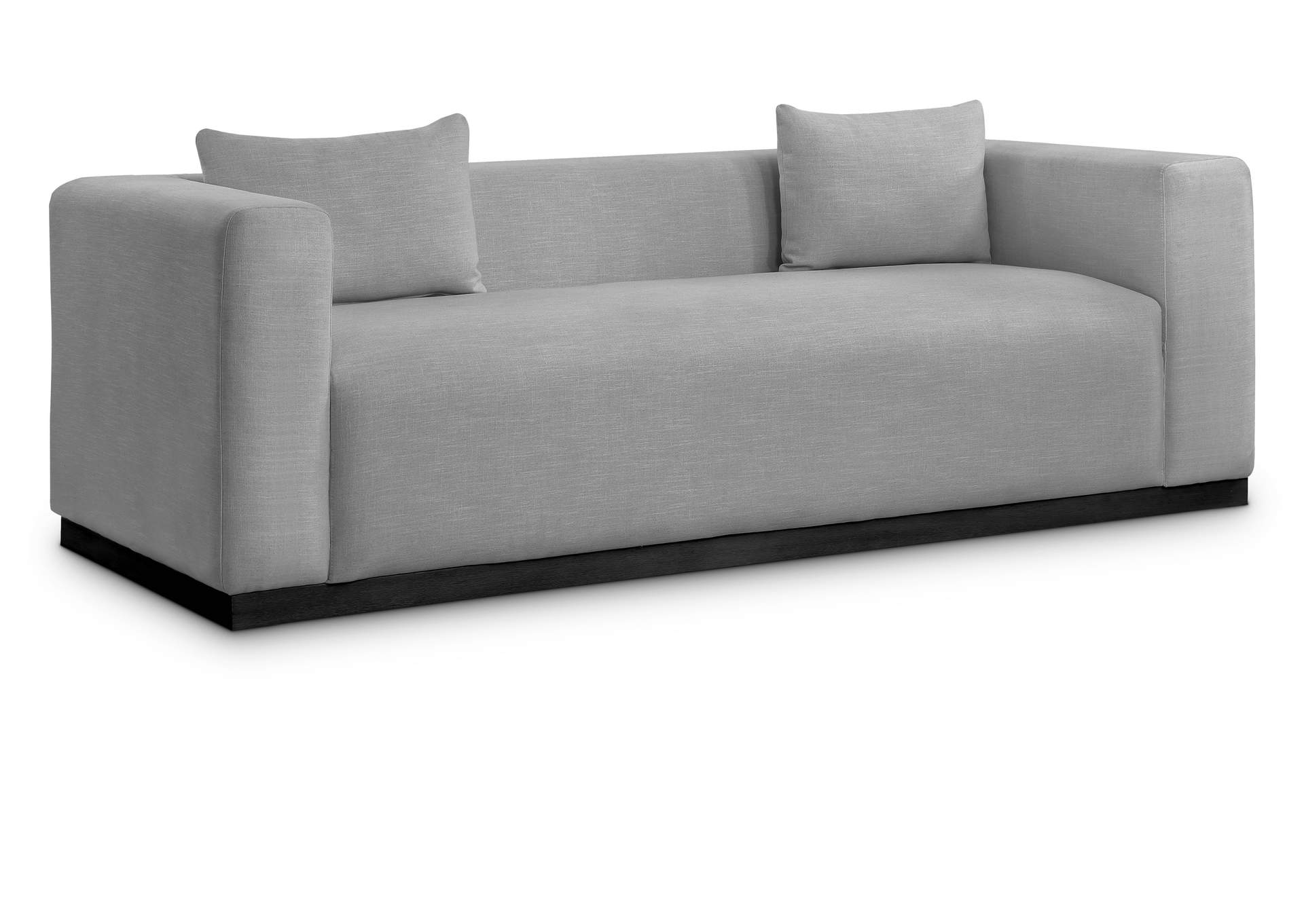 Alfie Grey Linen Textured Fabic Sofa,Meridian Furniture