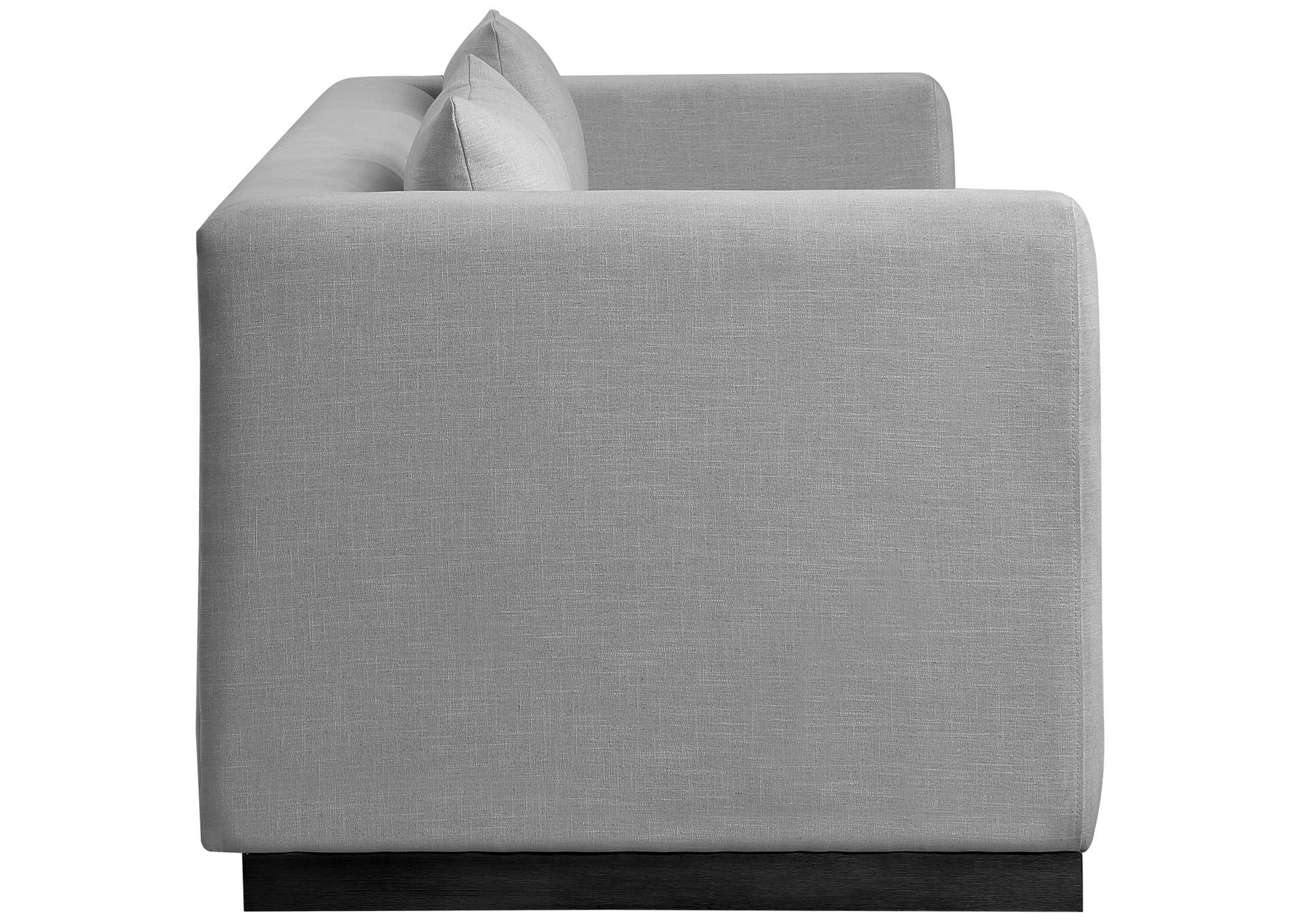 Alfie Grey Linen Textured Fabic Sofa,Meridian Furniture
