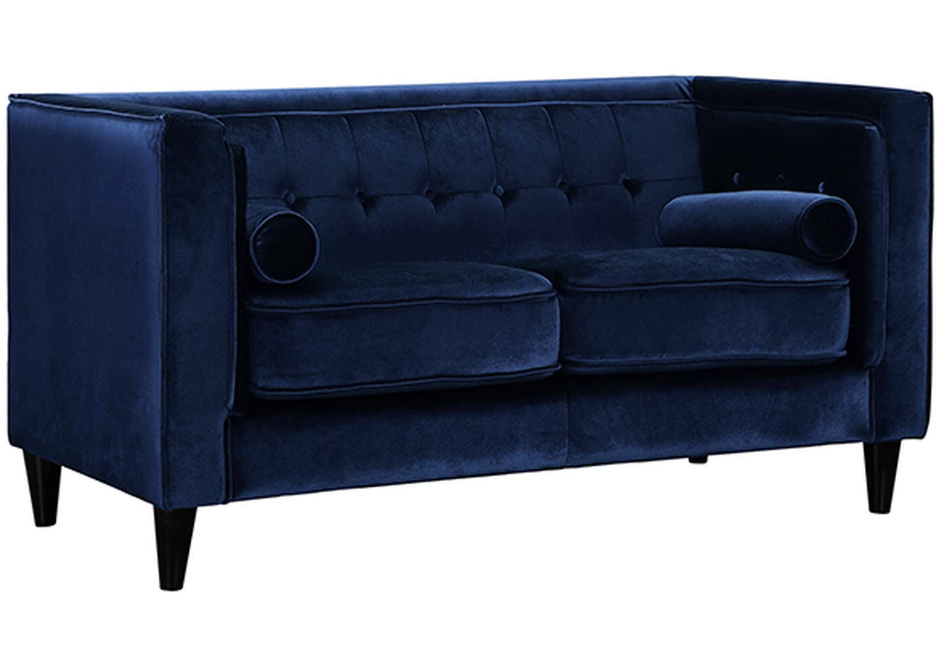 Taylor Navy Velvet Loveseat Best Buy Furniture And Mattress   642Navy L 1 