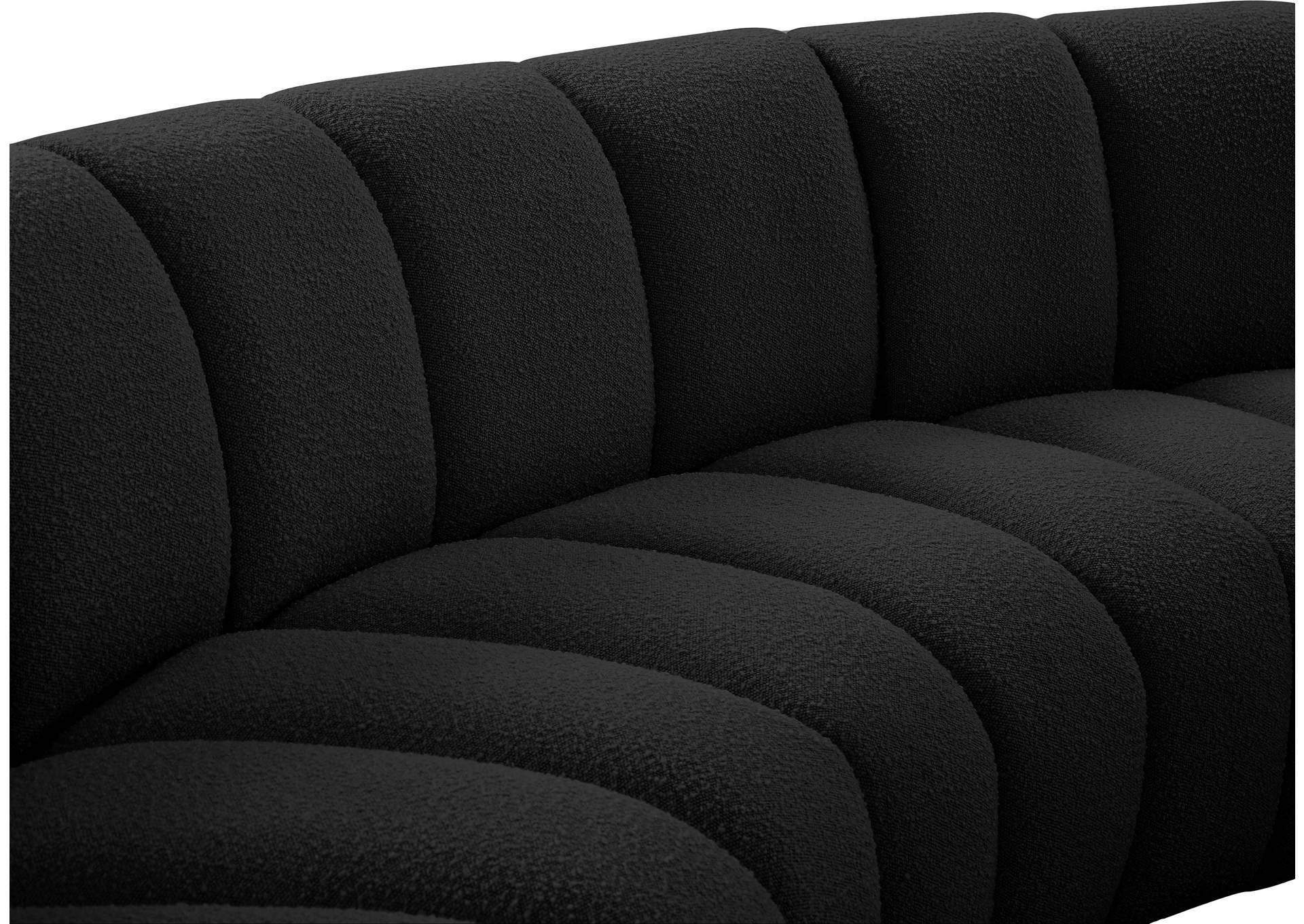 Infinity Black Boucle Fabric 10 Piece Modular Sectional,Meridian Furniture