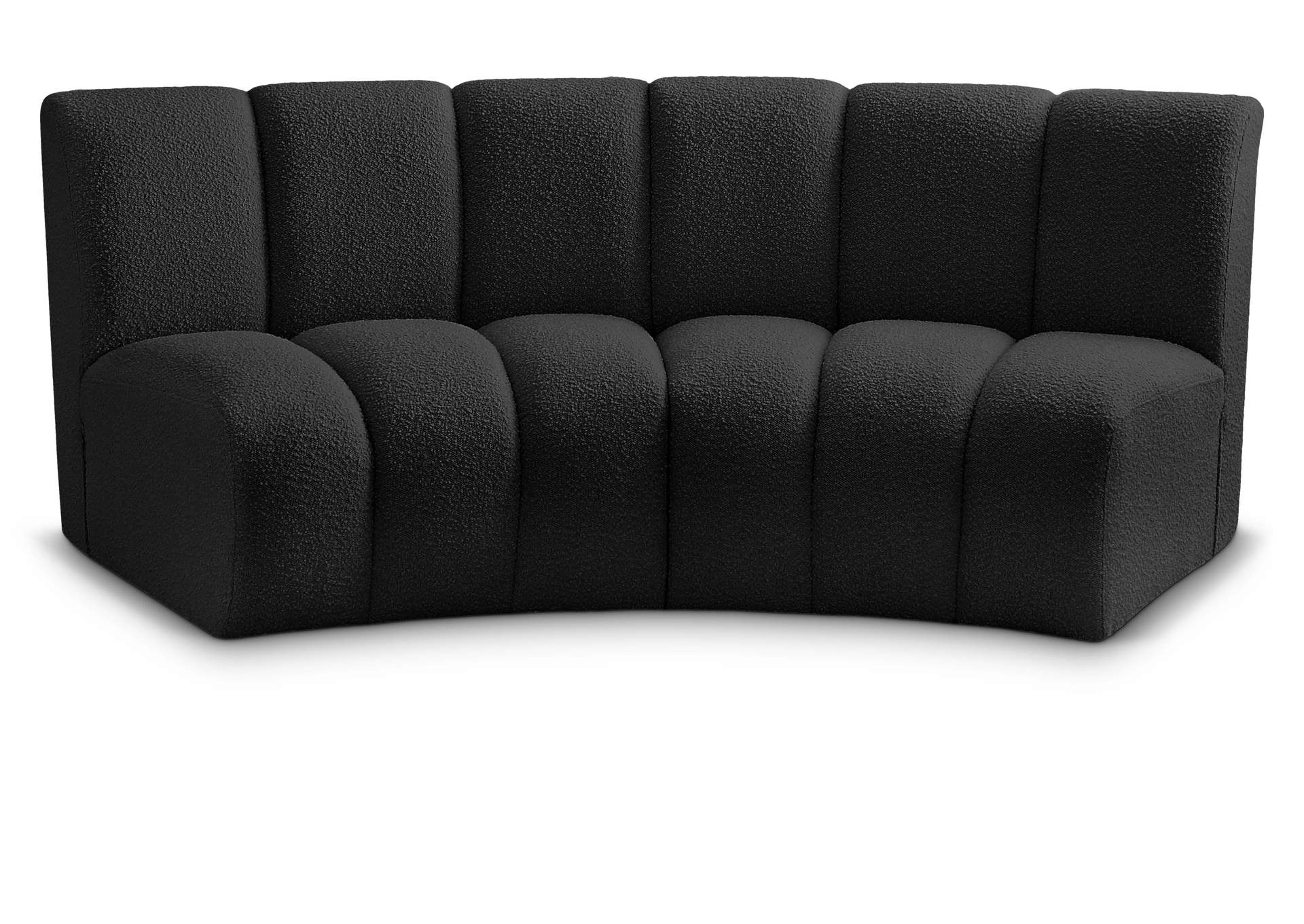 Infinity Black Boucle Fabric 2 Piece Modular Sectional,Meridian Furniture