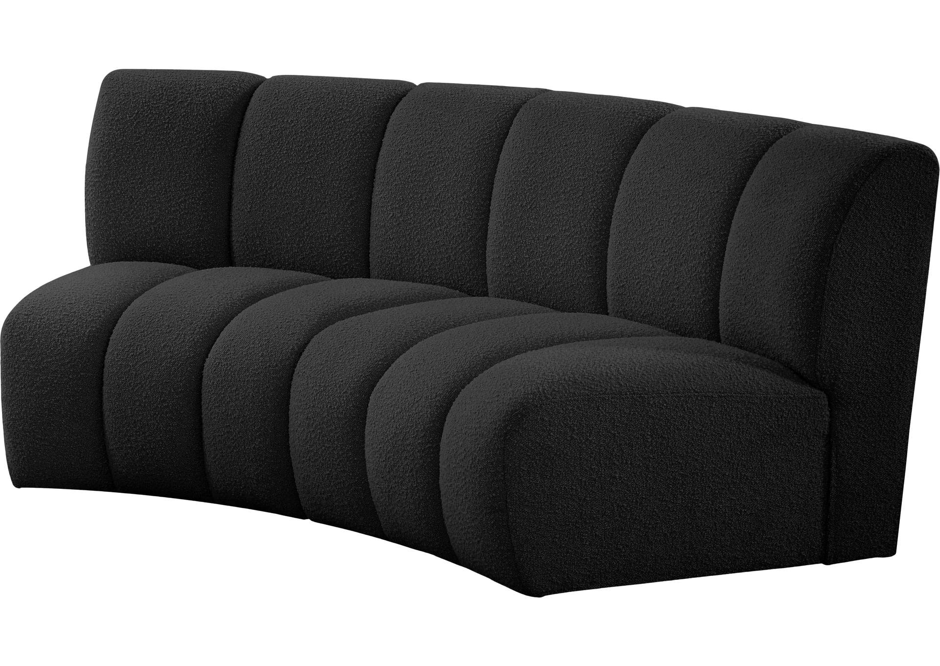 Infinity Black Boucle Fabric 2 Piece Modular Sectional,Meridian Furniture