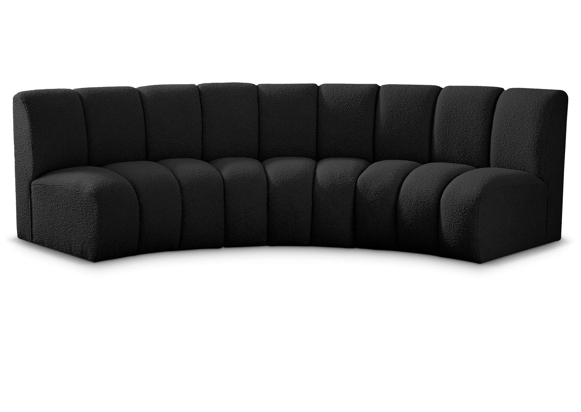 Infinity Black Boucle Fabric 3 Piece Modular Sectional,Meridian Furniture