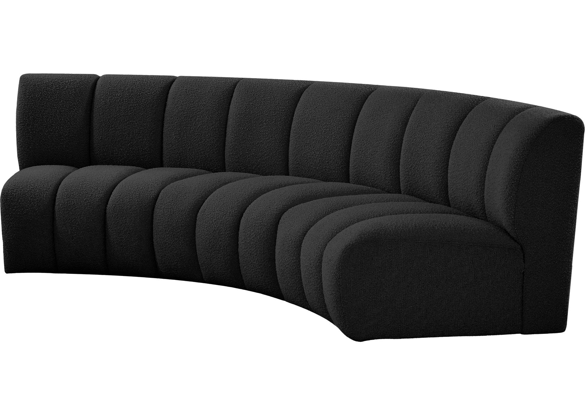 Infinity Black Boucle Fabric 3 Piece Modular Sectional,Meridian Furniture