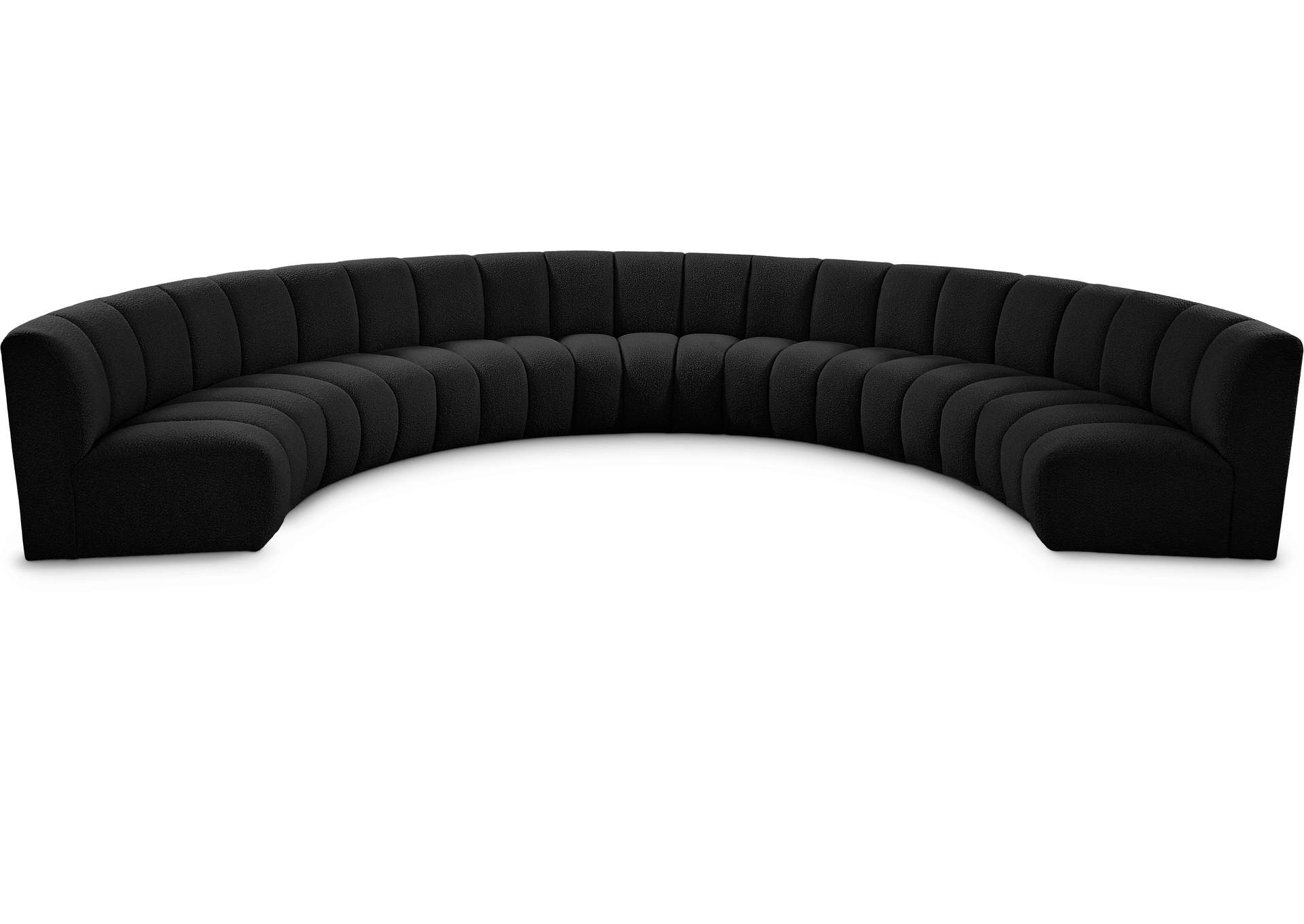 Infinity Black Boucle Fabric 7 Piece Modular Sectional,Meridian Furniture