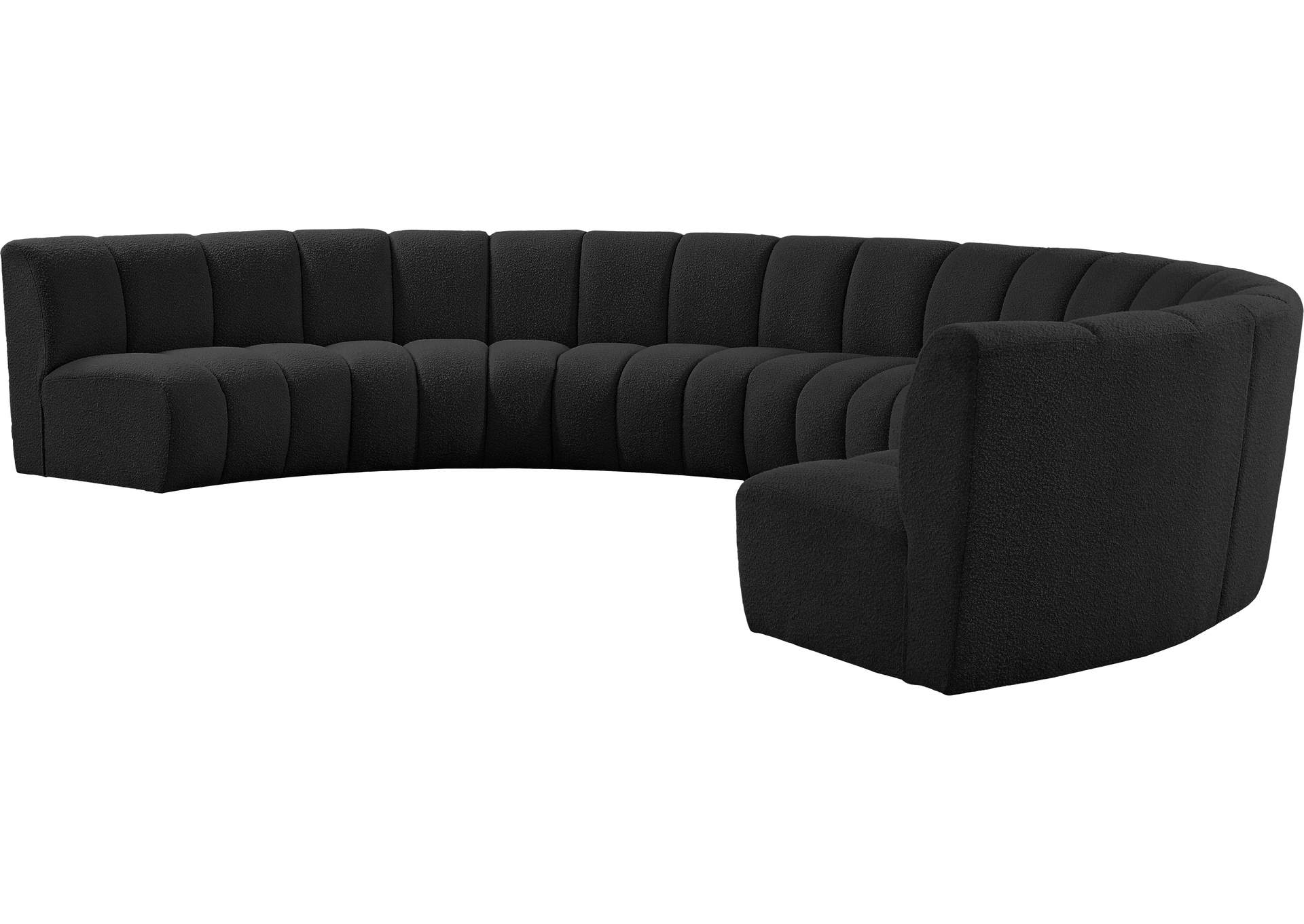 Infinity Black Boucle Fabric 7 Piece Modular Sectional,Meridian Furniture