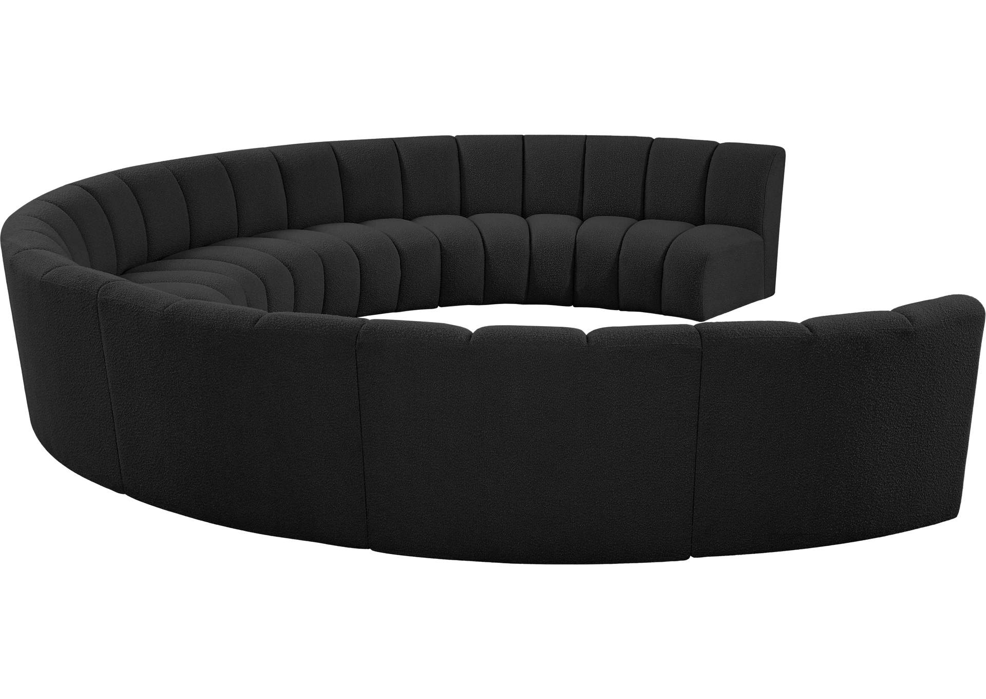 Infinity Black Boucle Fabric 9 Piece Modular Sectional,Meridian Furniture