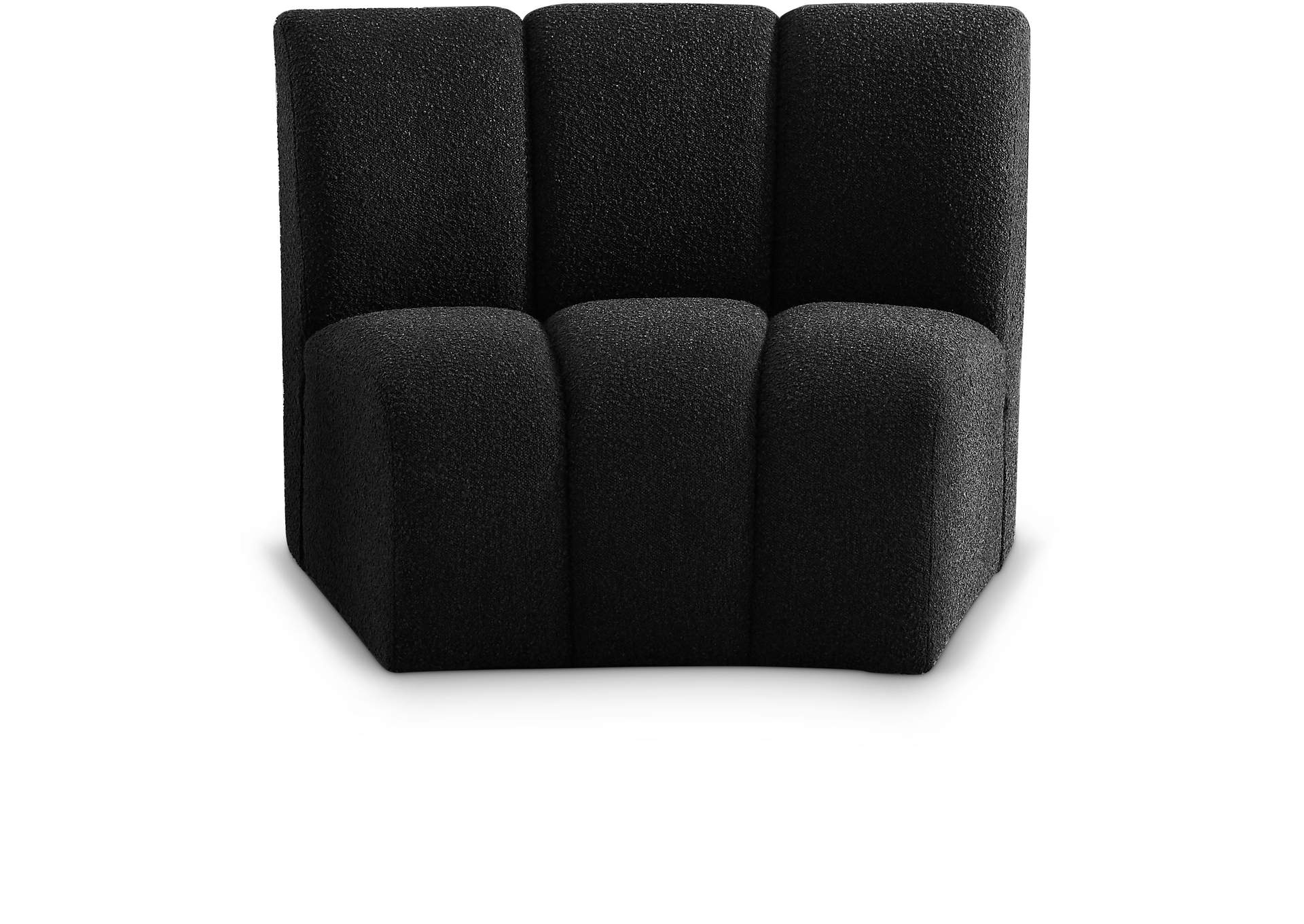 Infinity Black Boucle Fabric Modular Chair,Meridian Furniture