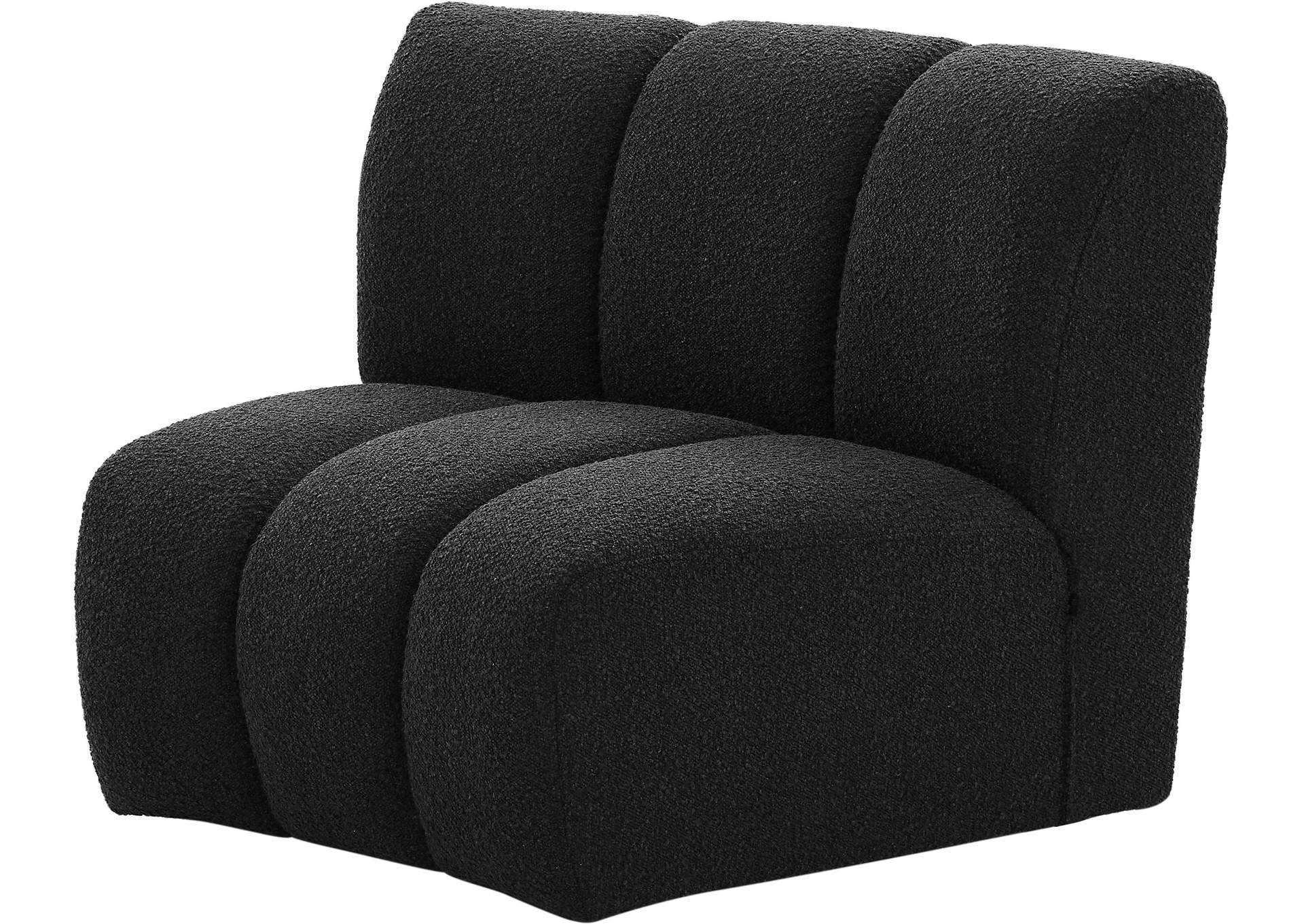 Infinity Black Boucle Fabric Modular Chair,Meridian Furniture