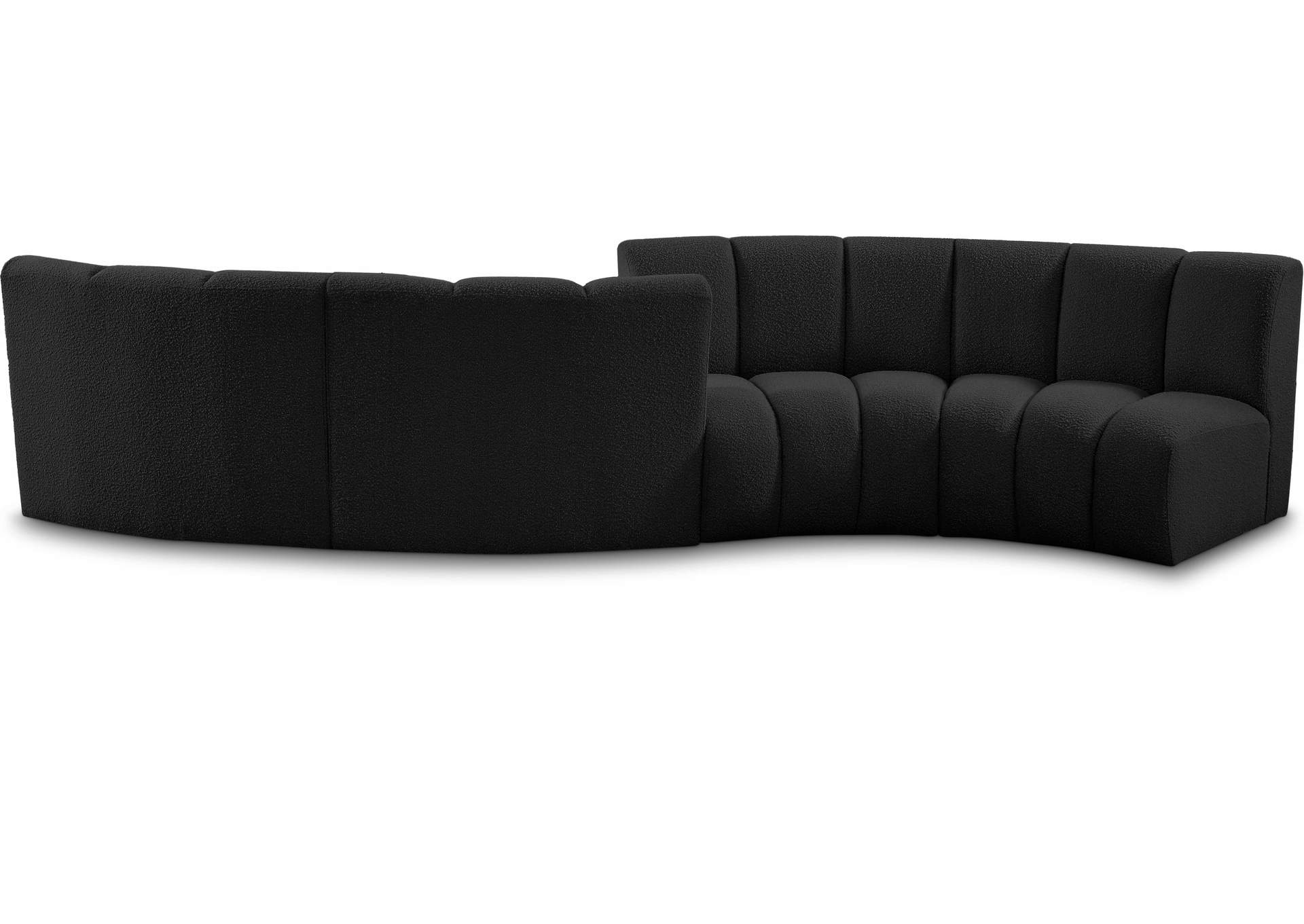 Infinity Black Boucle Fabric 4 Piece Modular Sectional,Meridian Furniture