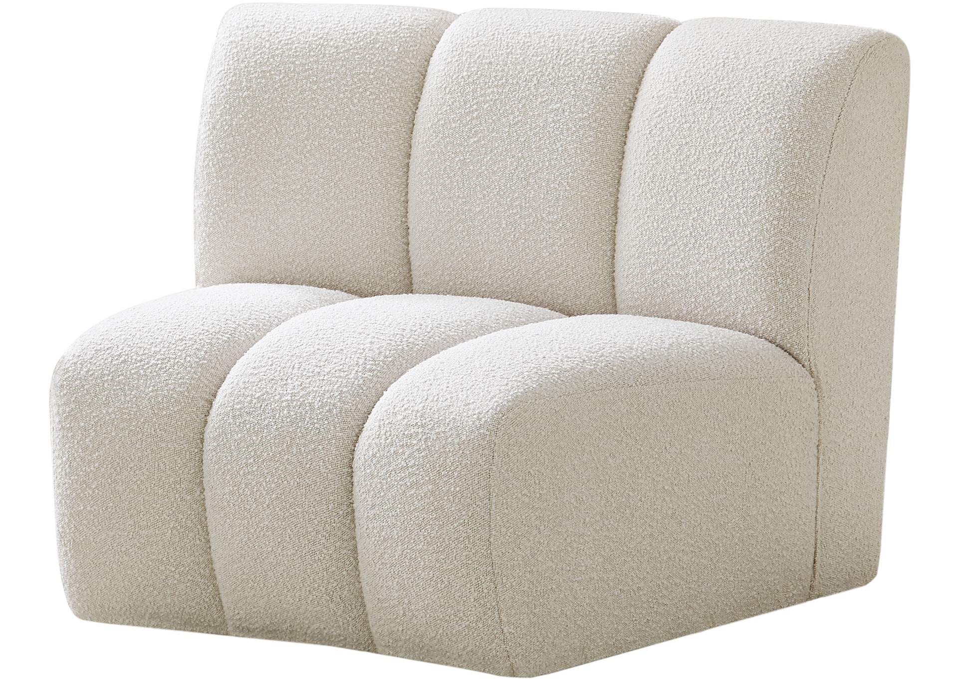 Infinity Cream Boucle Fabric Modular Chair,Meridian Furniture