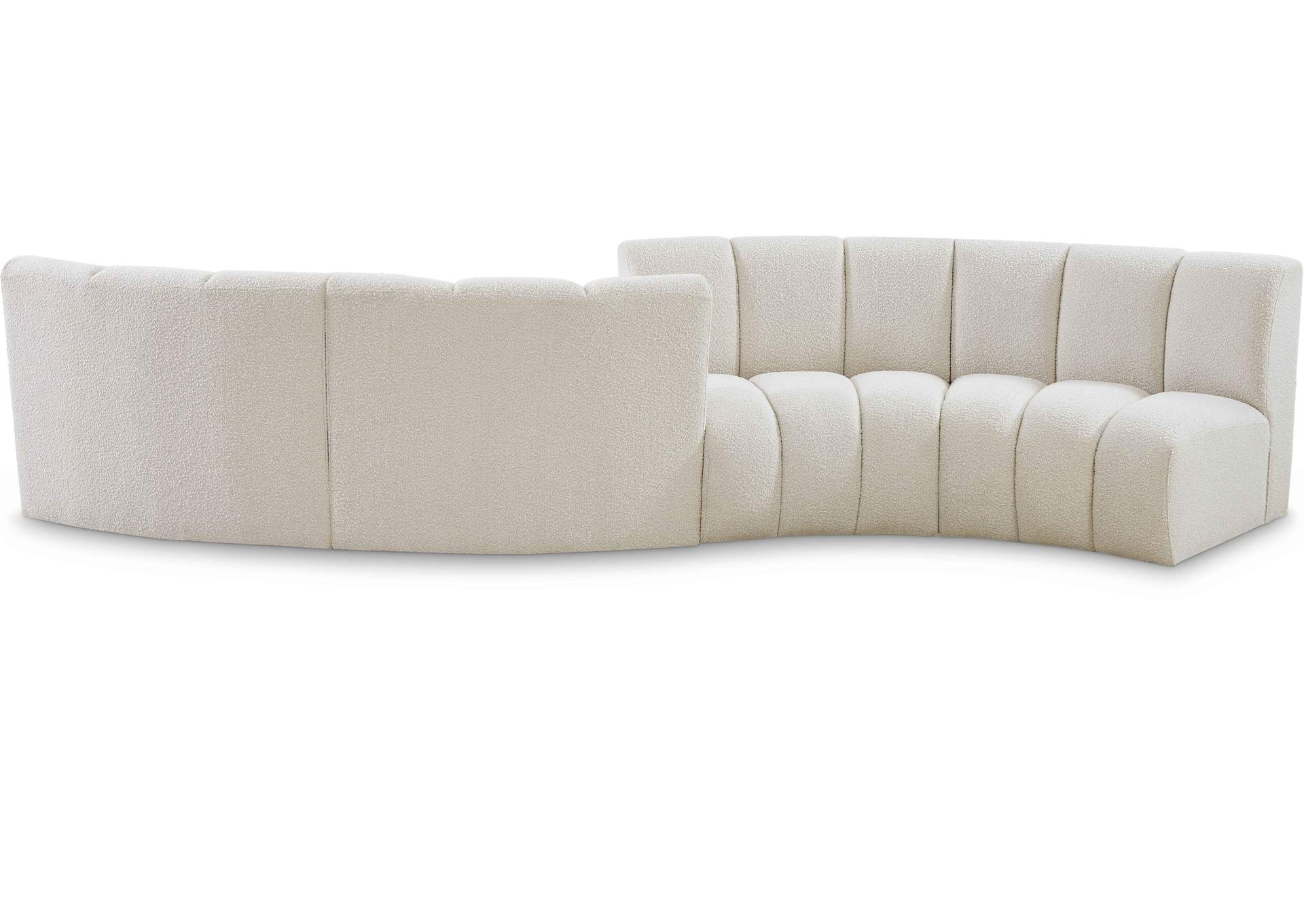 Infinity Cream Boucle Fabric 4 Piece Modular Sectional,Meridian Furniture