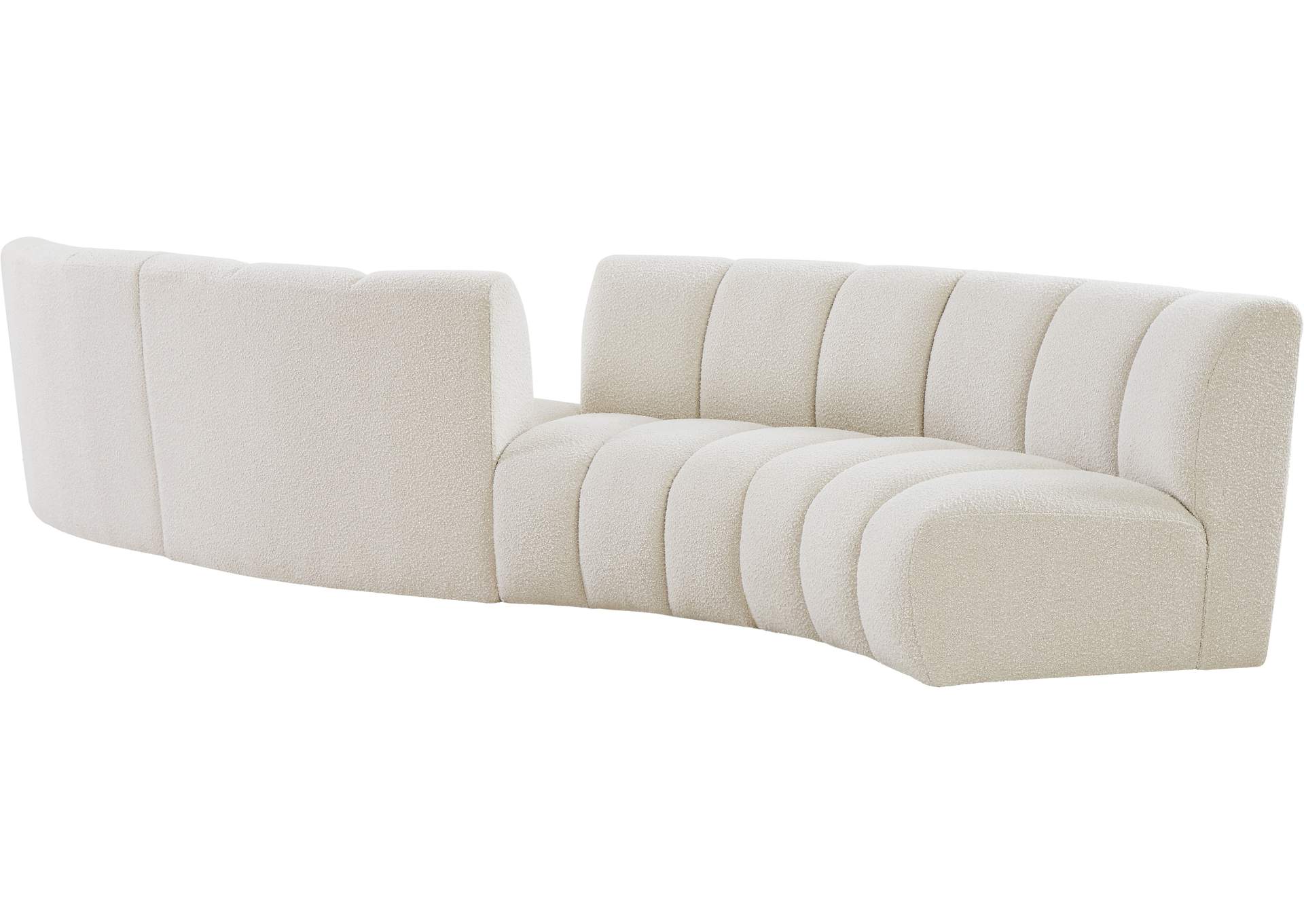 Infinity Cream Boucle Fabric 4 Piece Modular Sectional,Meridian Furniture