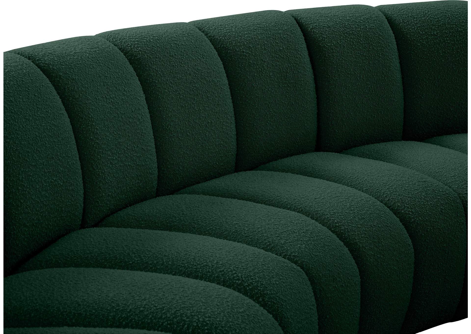 Infinity Green Boucle Fabric 10 Piece Modular Sectional,Meridian Furniture