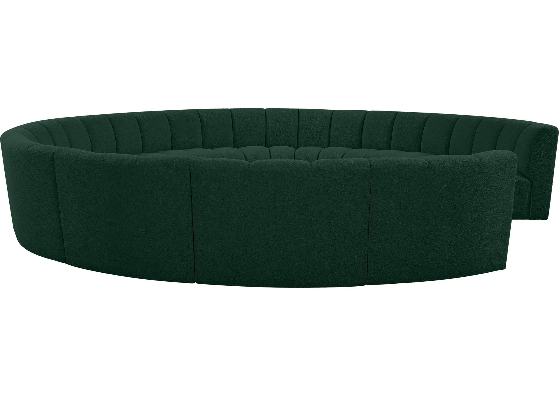 Infinity Green Boucle Fabric 11 Piece Modular Sectional,Meridian Furniture