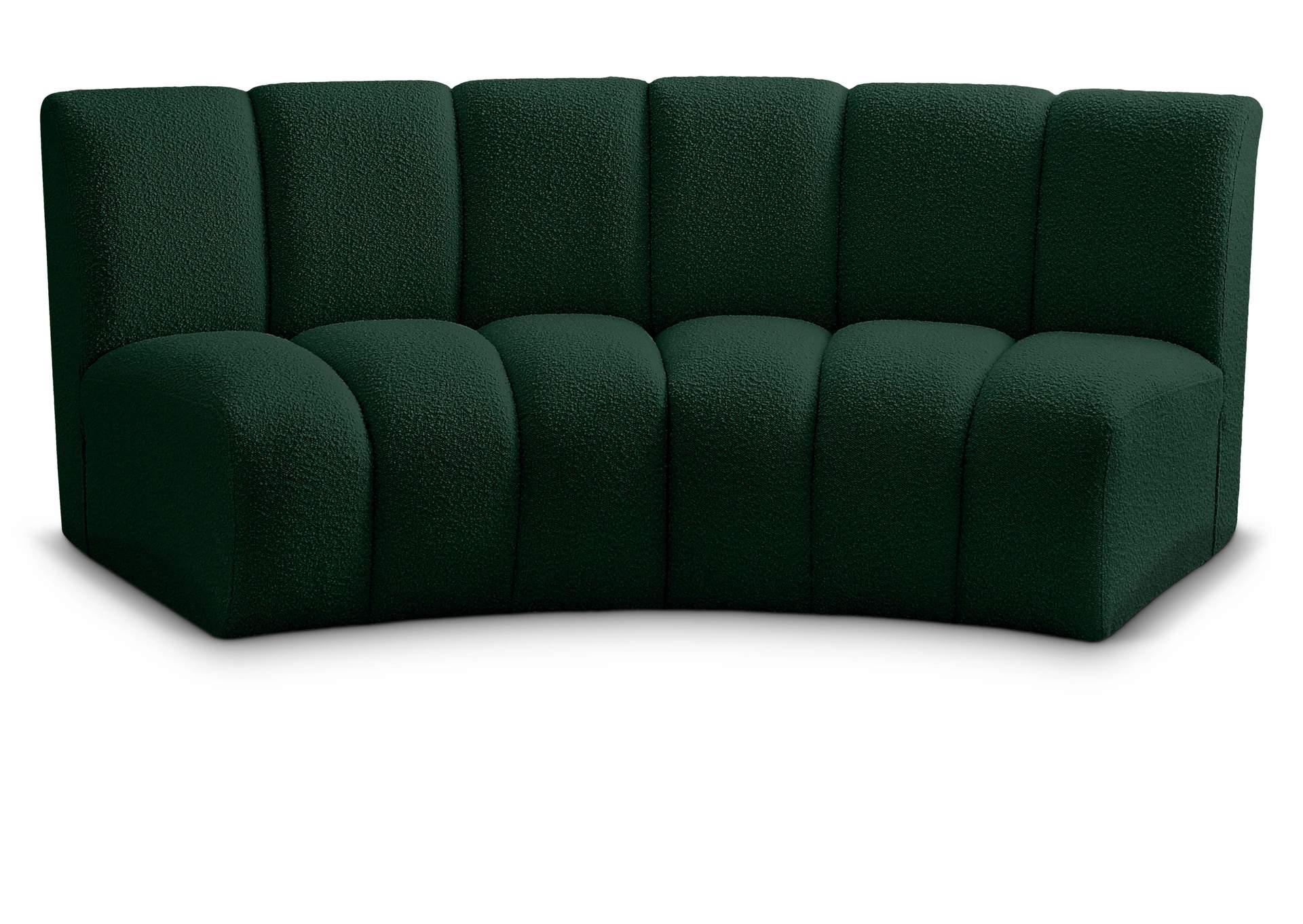 Infinity Green Boucle Fabric 2 Piece Modular Sectional,Meridian Furniture