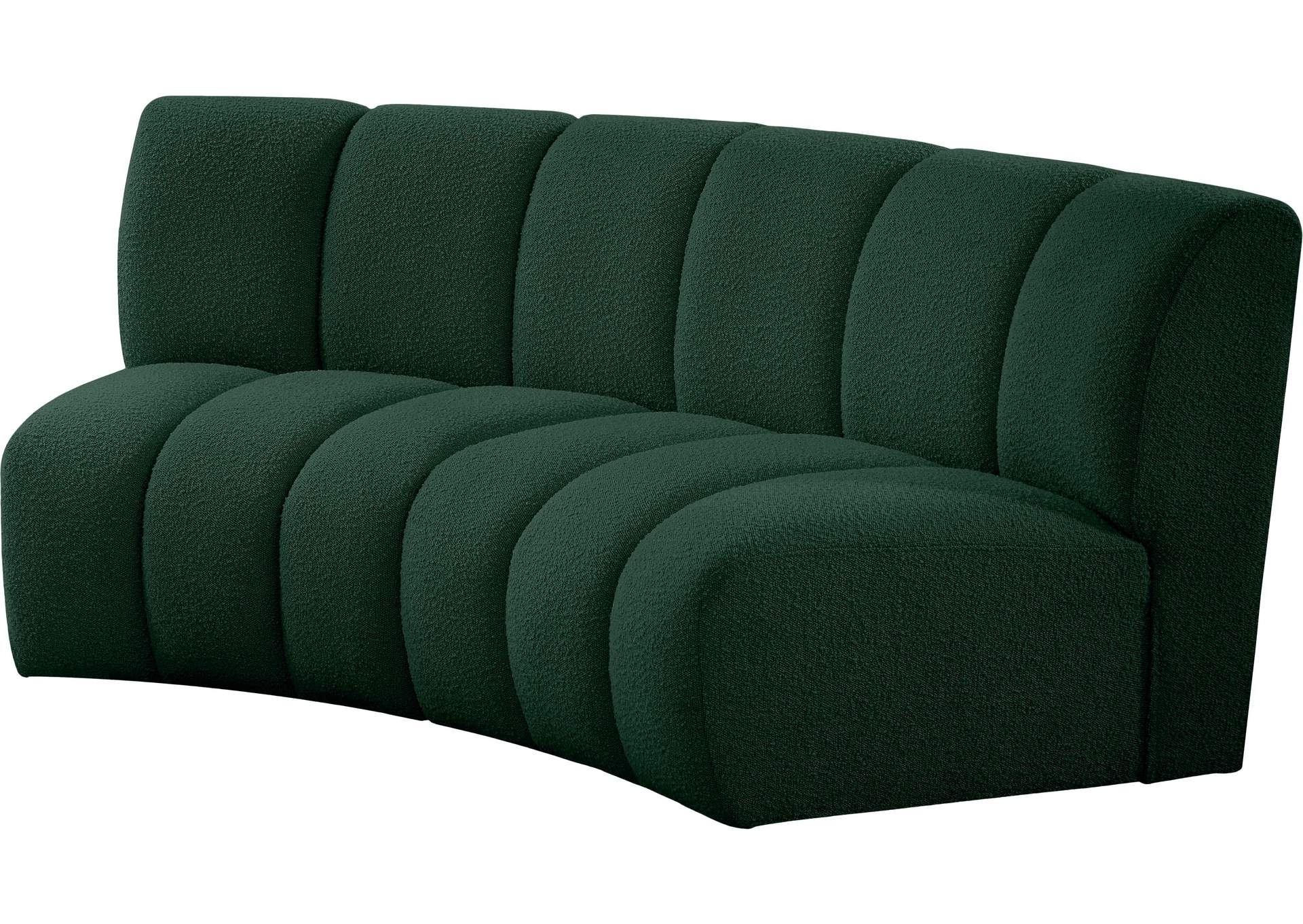 Infinity Green Boucle Fabric 2 Piece Modular Sectional,Meridian Furniture